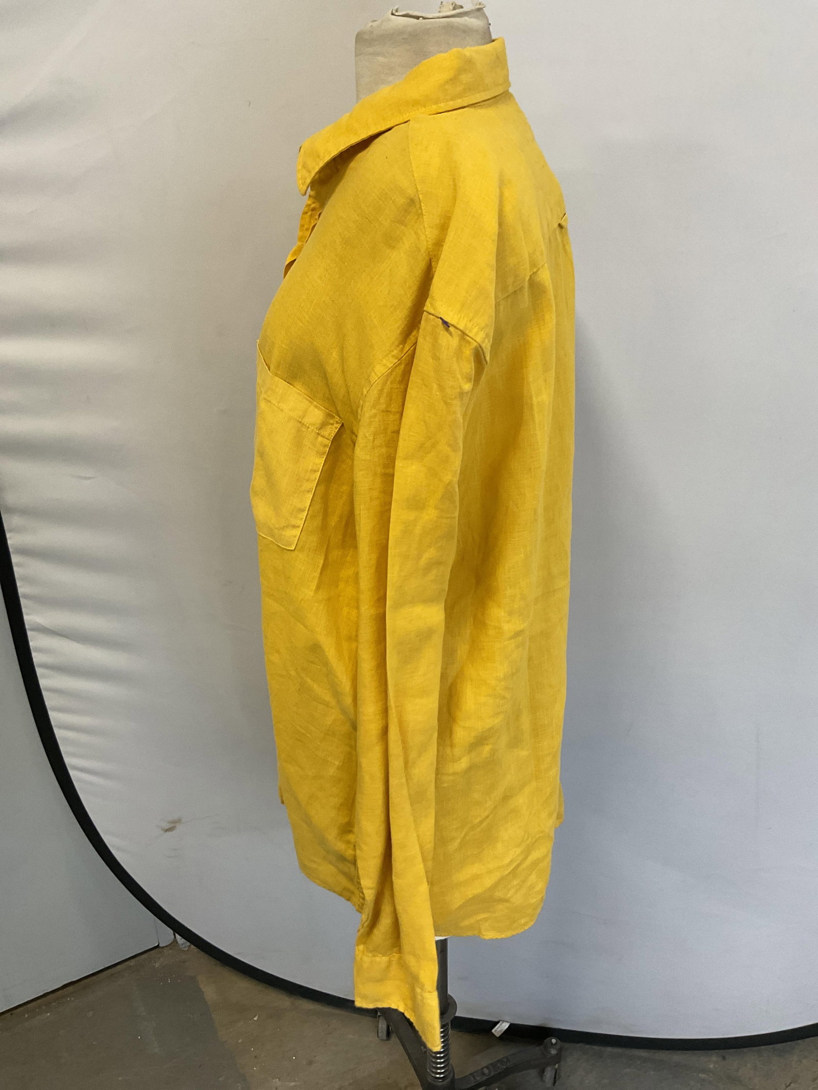 Blue Lemon Yellow Linen Button Down - 2