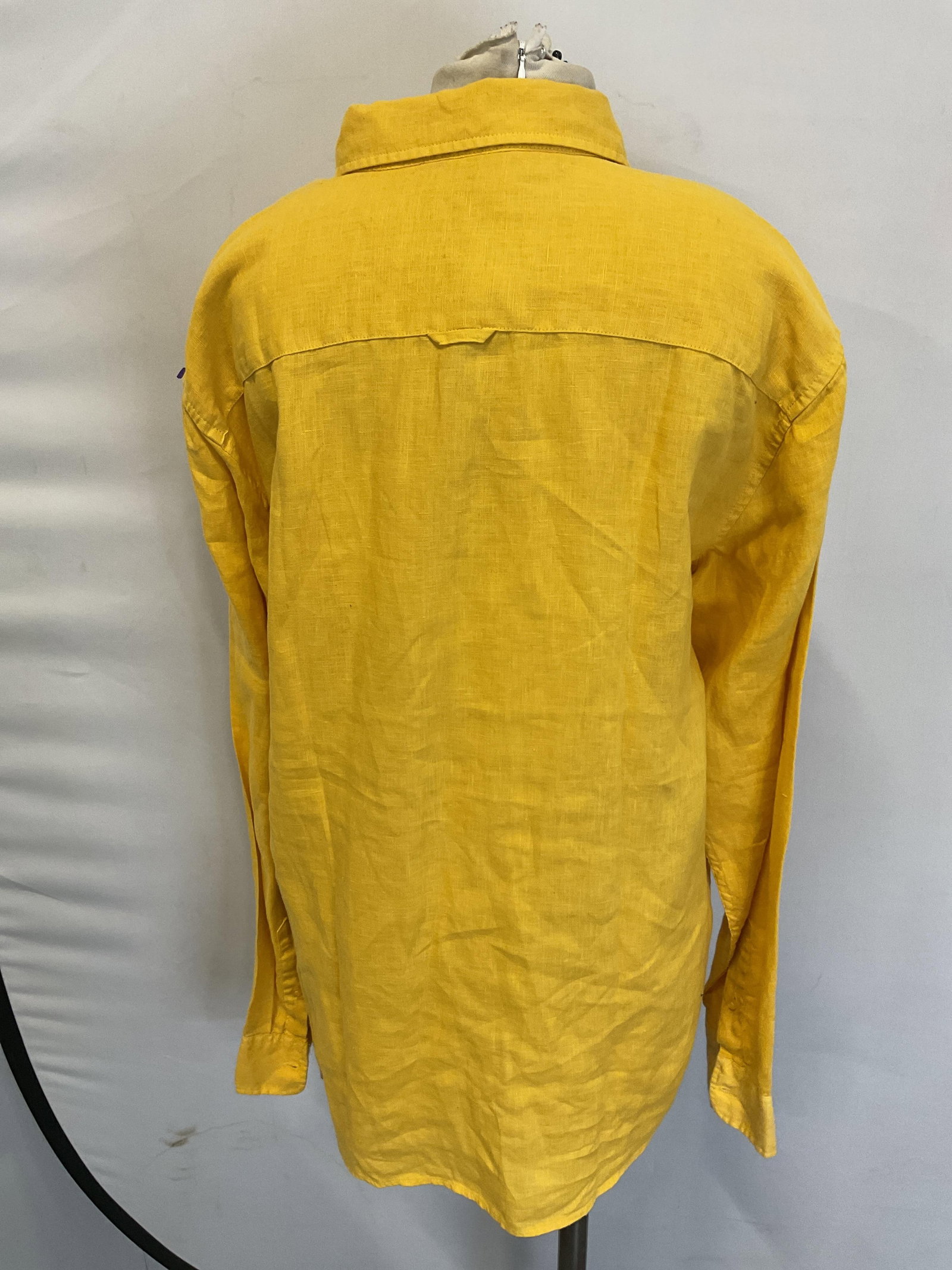Blue Lemon Yellow Linen Button Down - 3