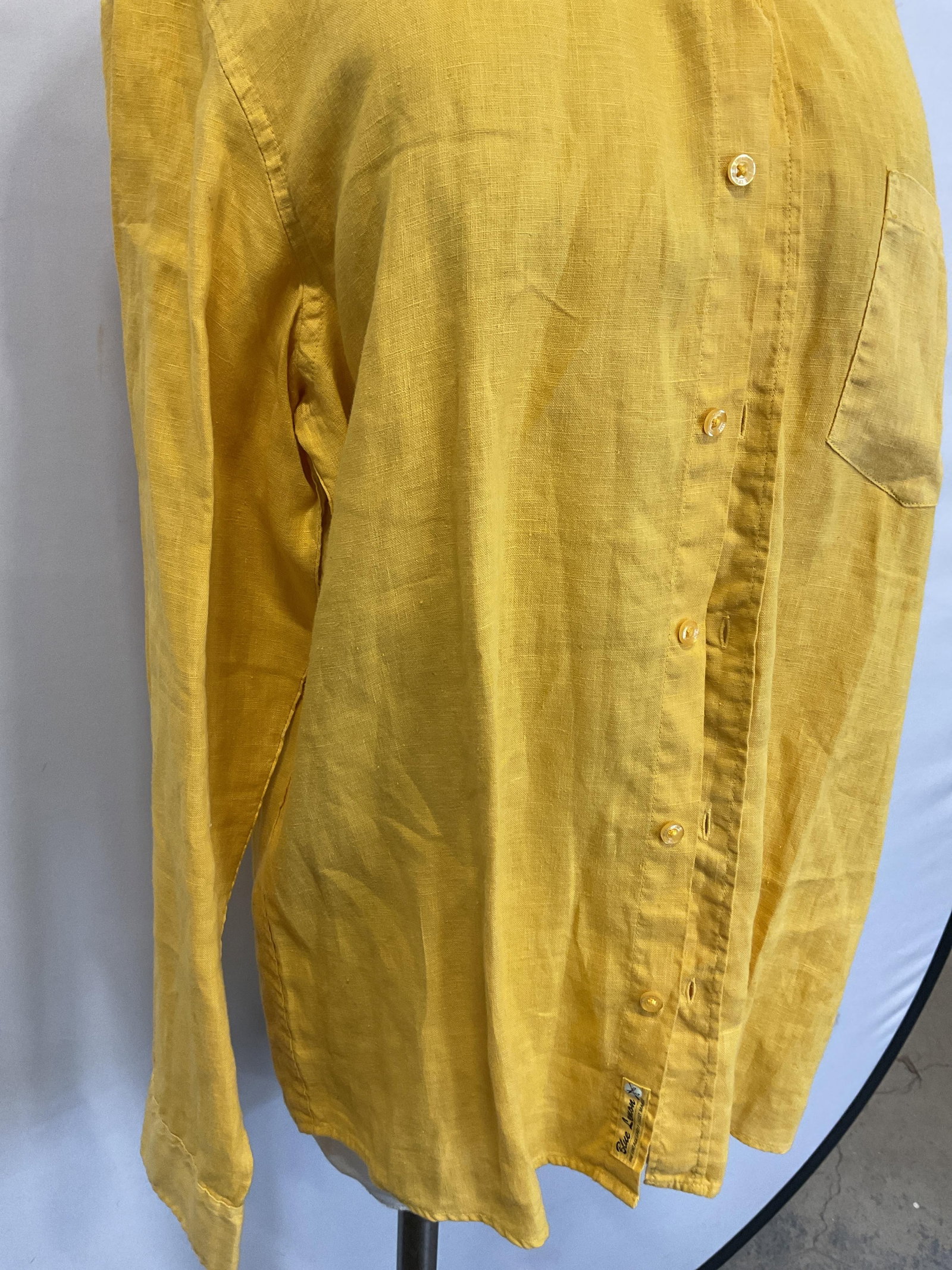 Blue Lemon Yellow Linen Button Down - 7