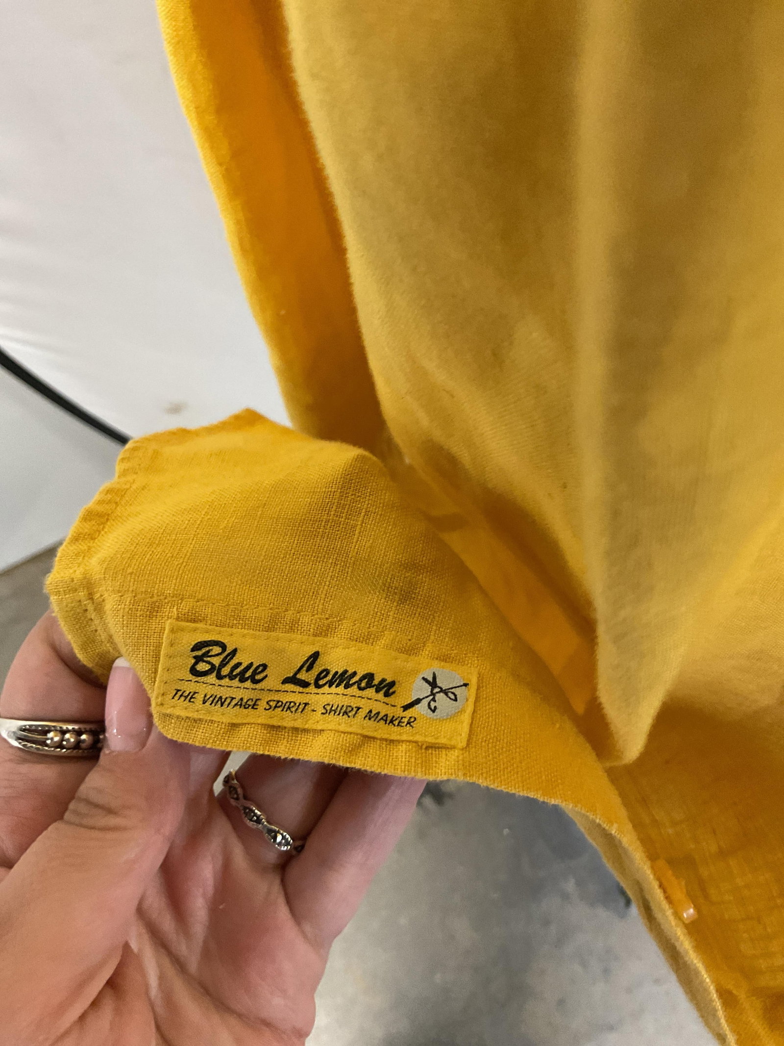 Blue Lemon Yellow Linen Button Down - 8