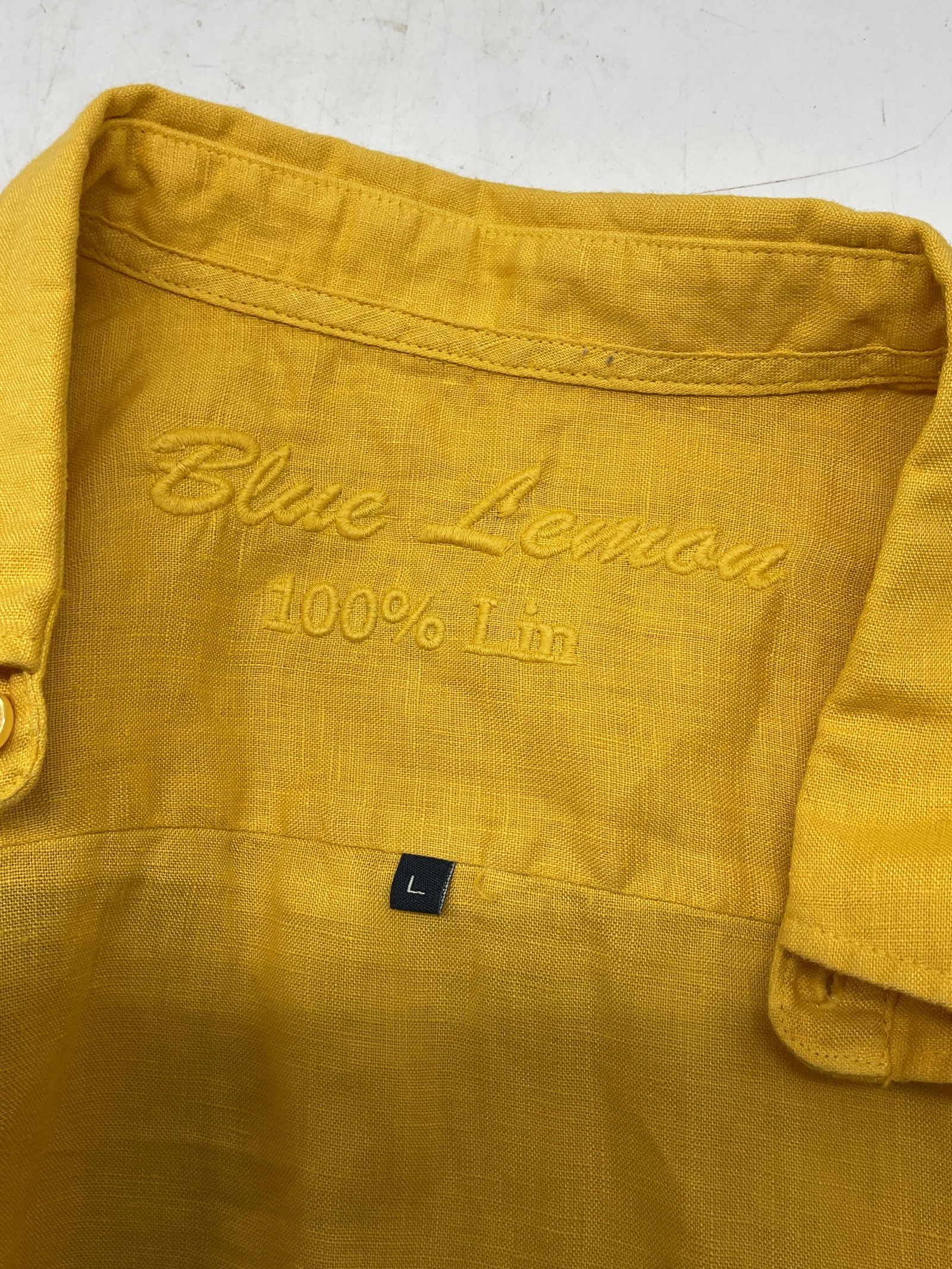 Blue Lemon Yellow Linen Button Down - 9