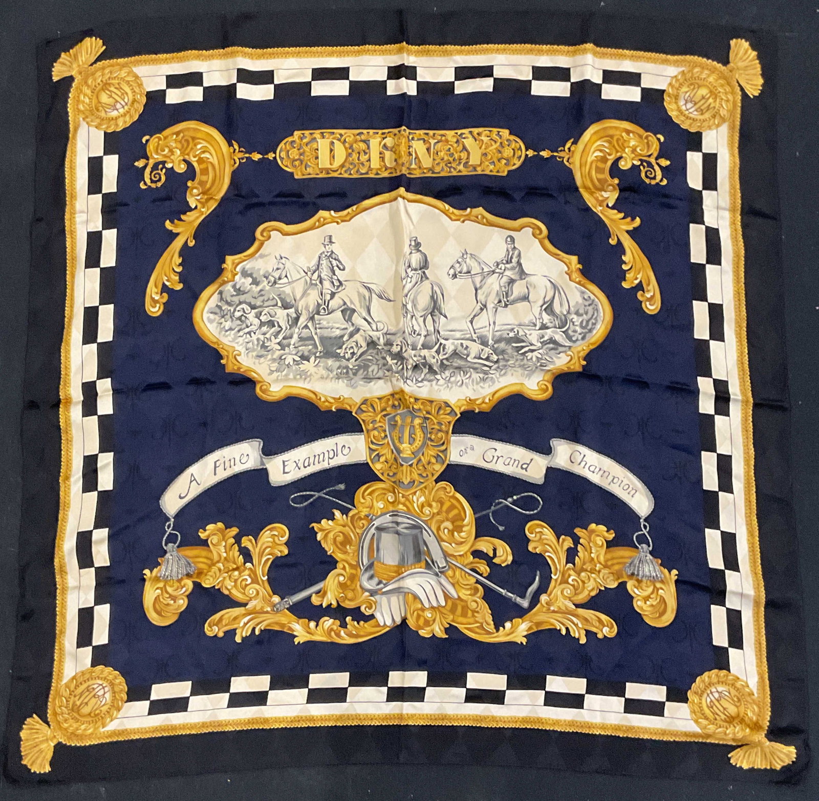 DKNY Champion Equestrian Silk Scarf Italy (1 of 6)
