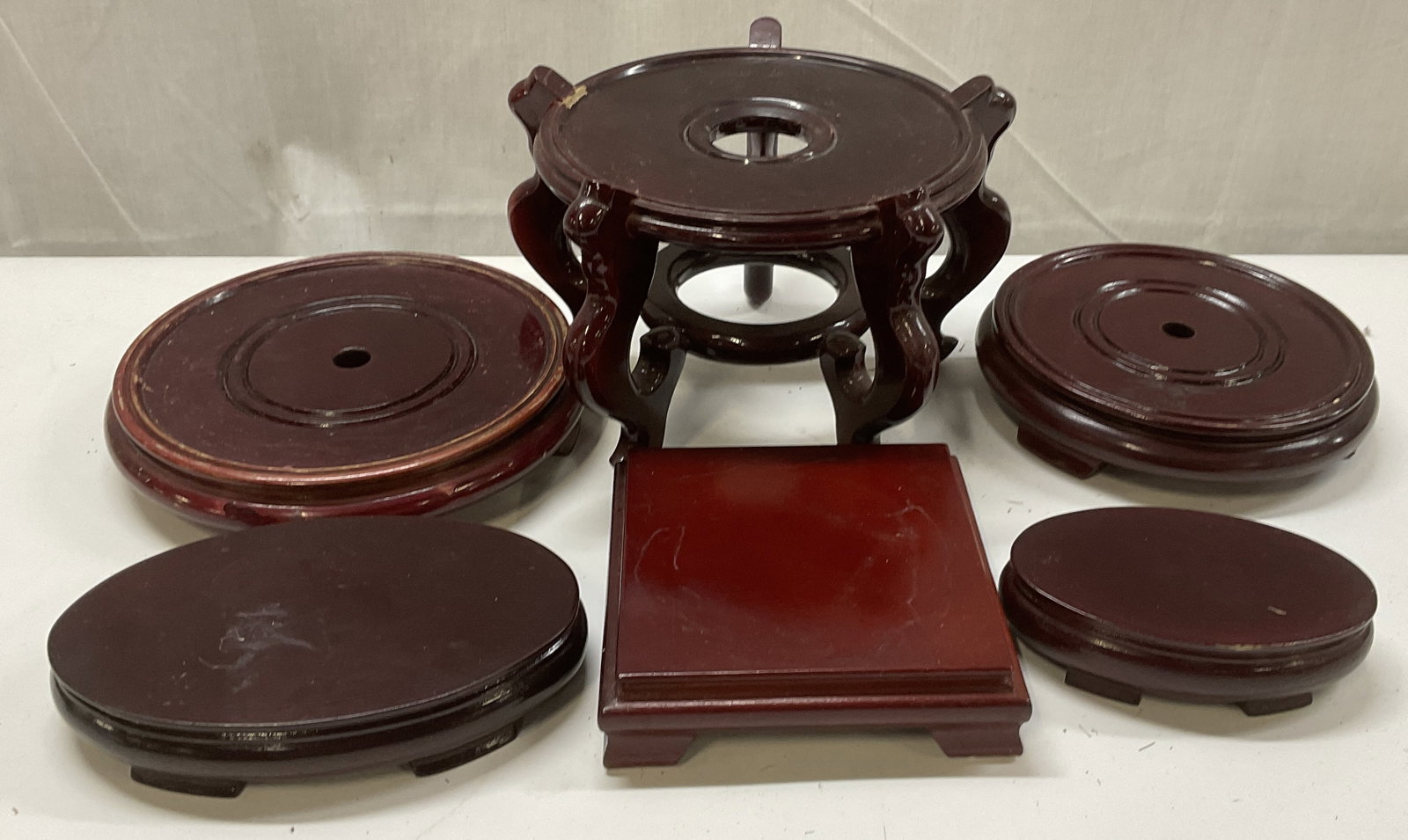 Grp Lt 6 Chinese Rosewood Stands (1 of 12)