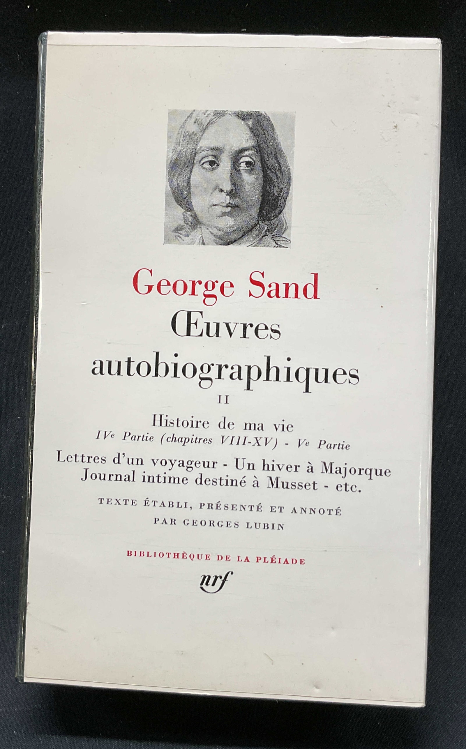 1971 George Sand Oeuvres Autobiographiques+: George Sand Oeuvres Autobiographiques. Published by Gallimard, 1971. Hard cover book with illustrated cover. Text reads in French. Measures approx 4.5 x 7 inches. Surface wear consistent with