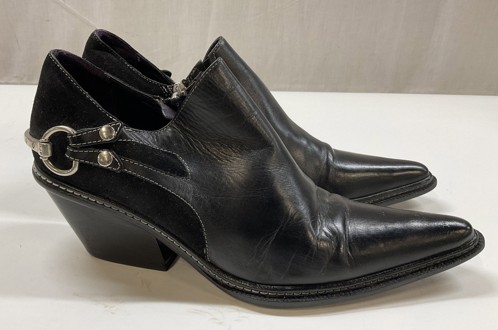 Donald J Pliner Black Leather Ankle Boots Italy (1 of 9)