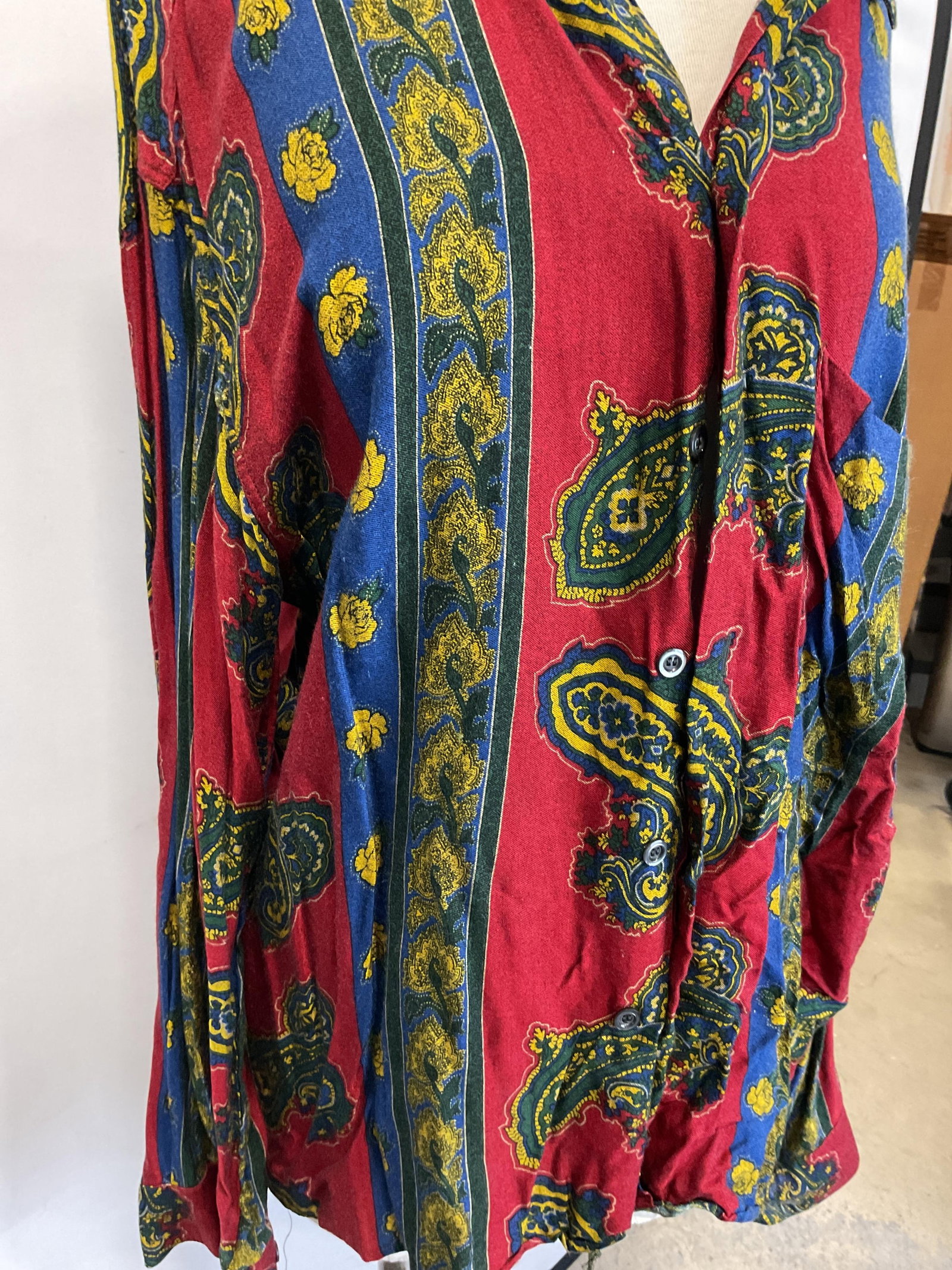 Byblos Spa Paisley Pattern Button Down Italy - 6