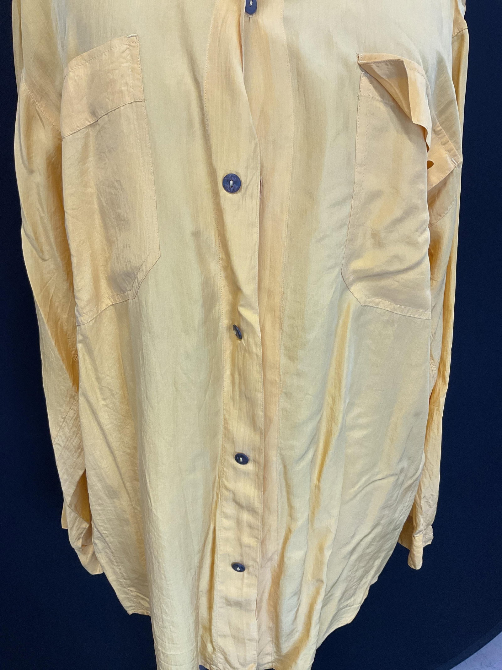 Axis Yellow Silk Long Sleeve Button Down - 5