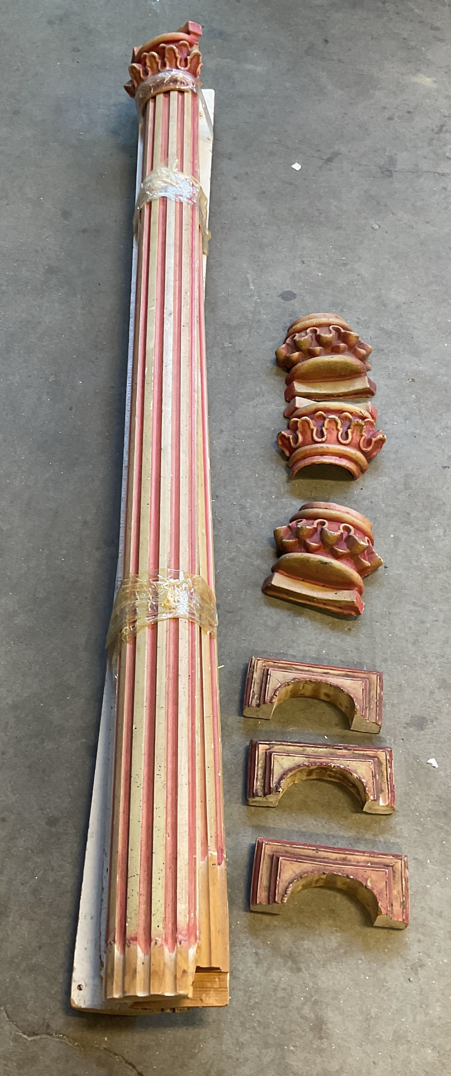 Vintage Gilt Orange Wood Column (1 of 7)