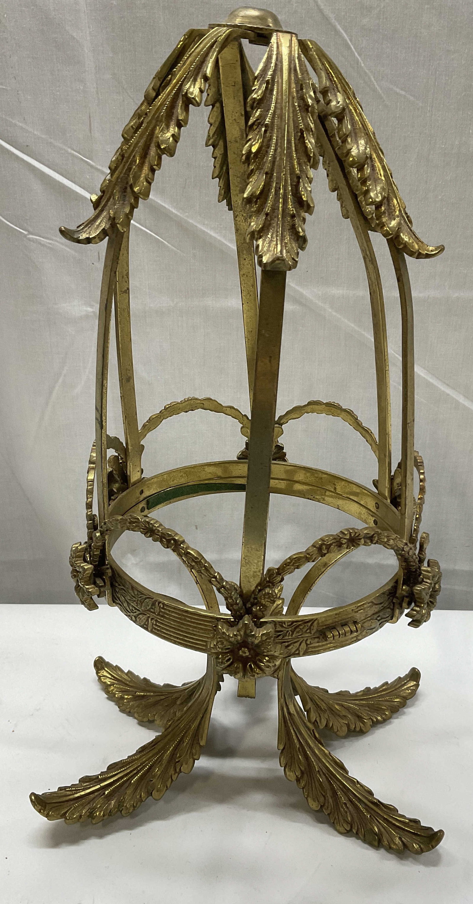 Vintage Brass Cage Chandelier Salvage (1 of 9)