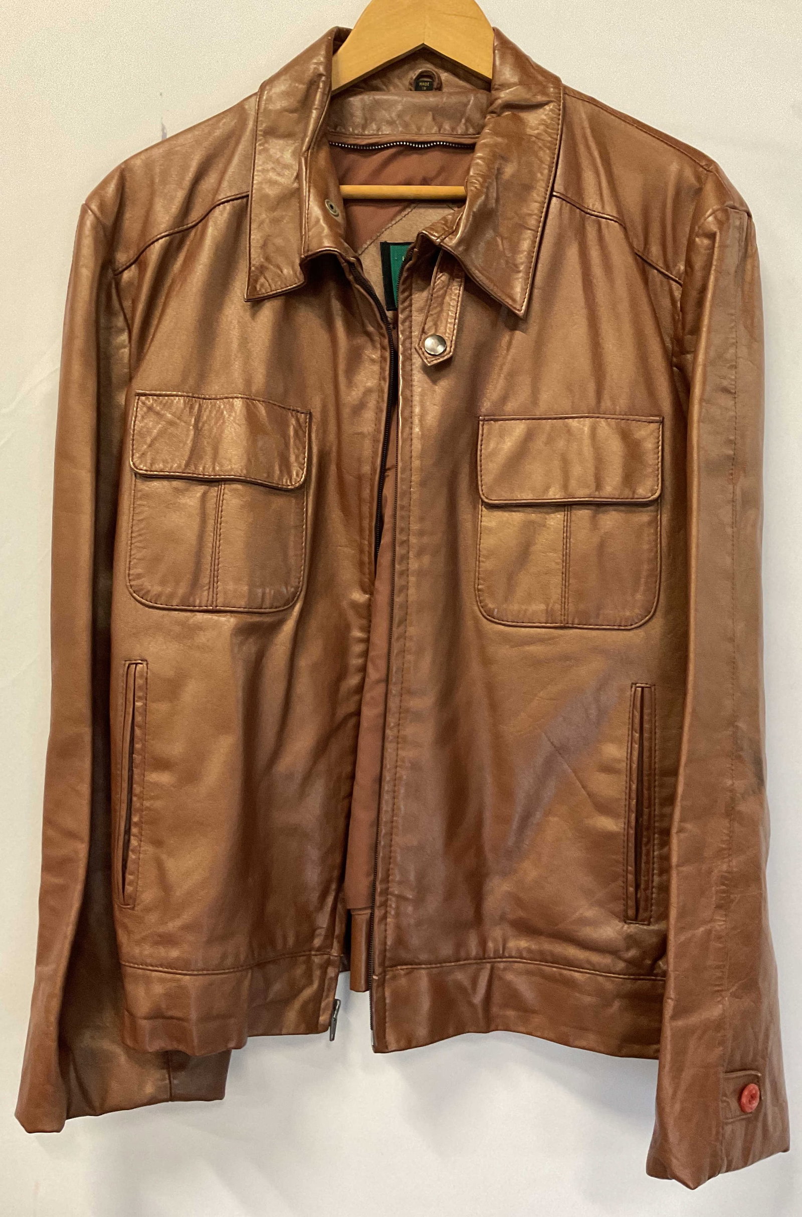 Creations By Raffaelo Brown Leather Jacket Korea (1 of 10)