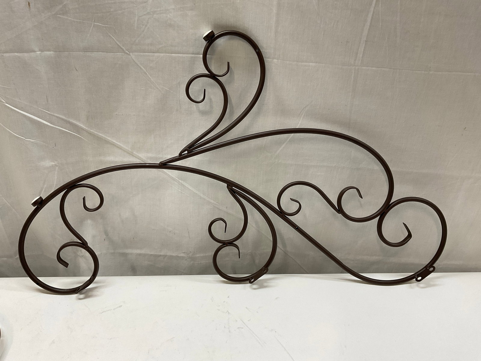St 2 Brown Iron Scroll Pattern 25in Wall Mounts - 2