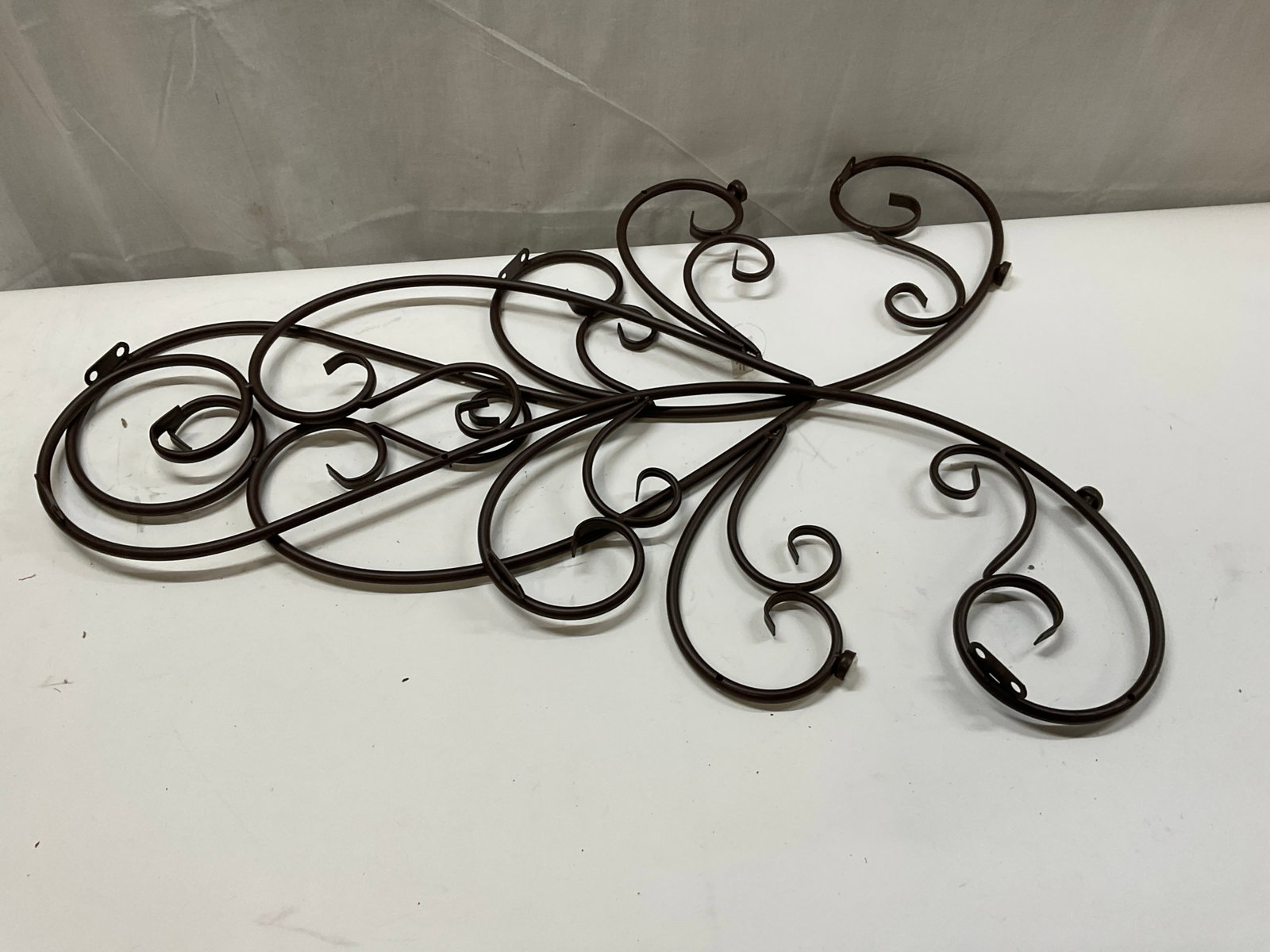 St 2 Brown Iron Scroll Pattern 25in Wall Mounts - 6