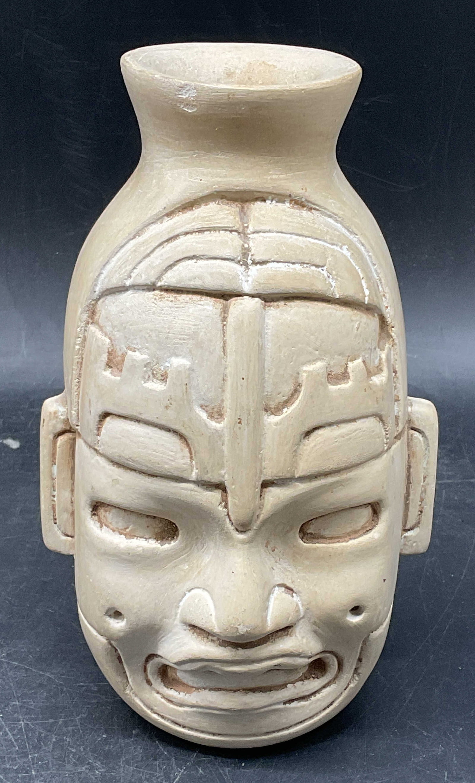Tribal Style Ceramic Face Jug Vase (1 of 6)