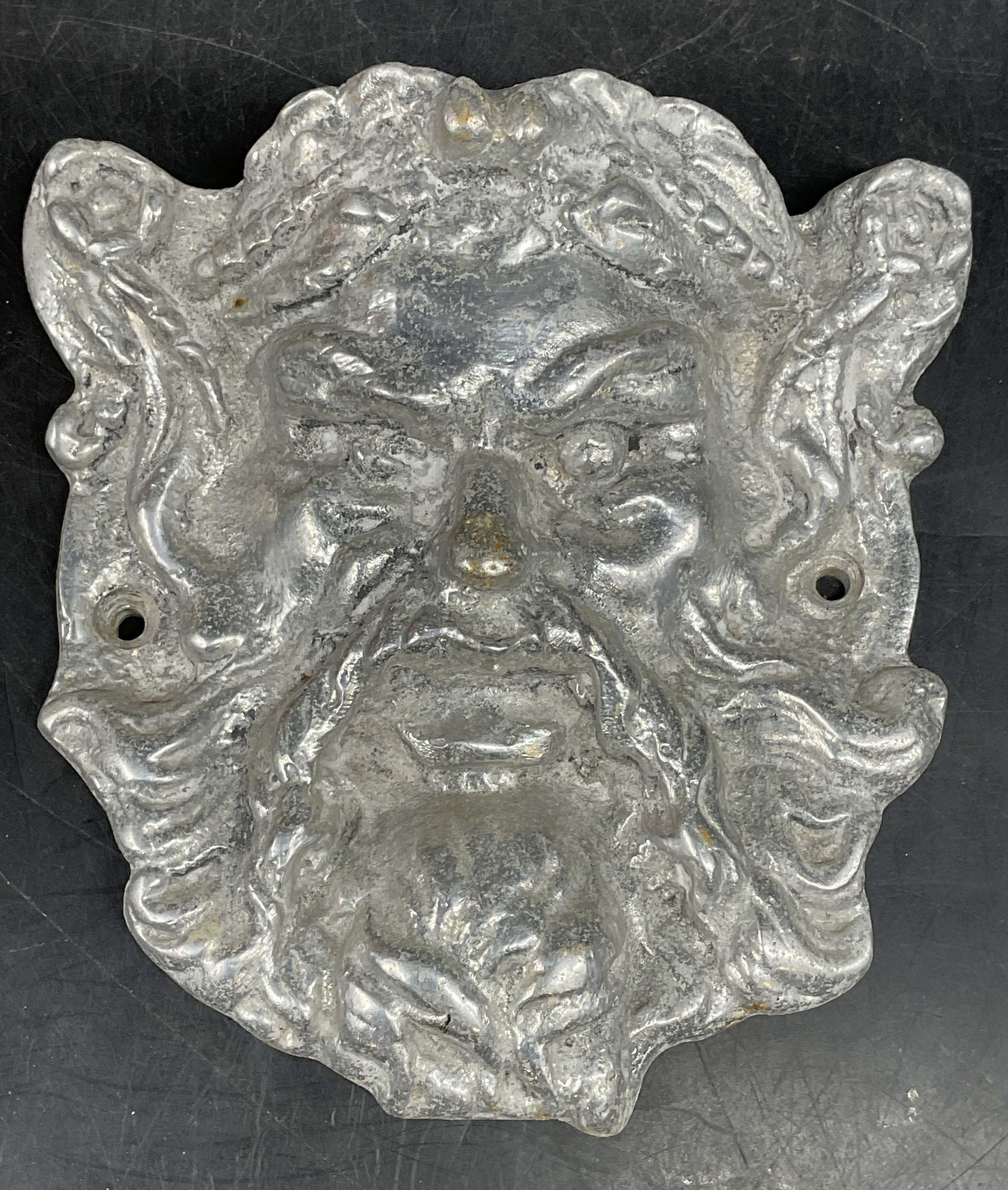 Cast Metal Mythical Figure Face Plaque (1 of 6)