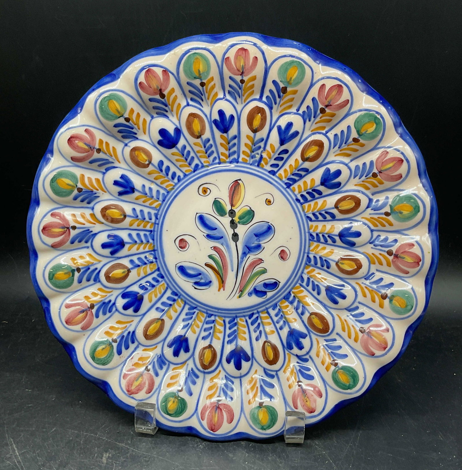 1996 Sansvino Hand Painted Floral Ceramic Plate (1 of 6)
