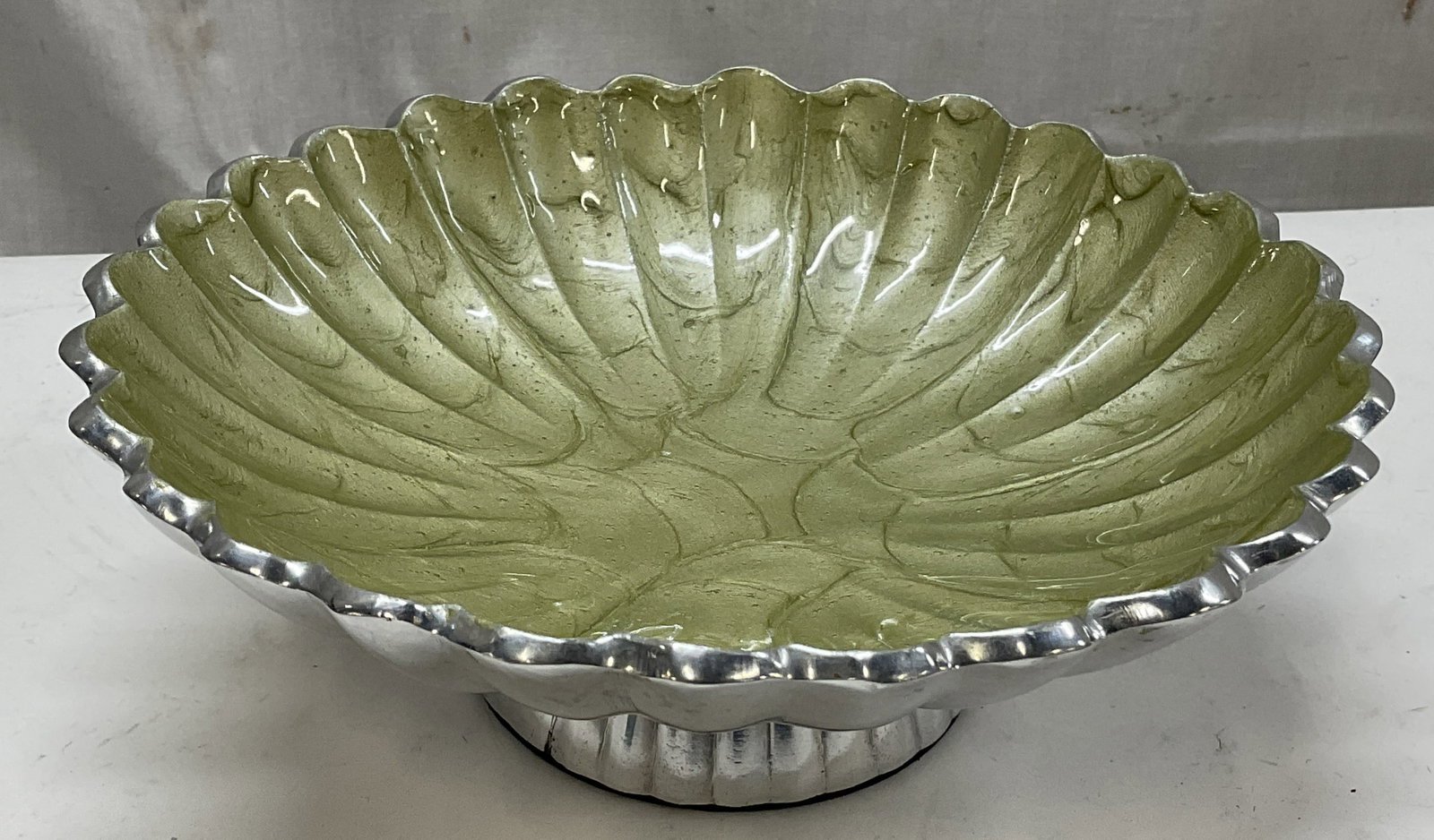SGND Julia Knight Silver Toned Kiwi Pedestal Bowl (1 of 8)