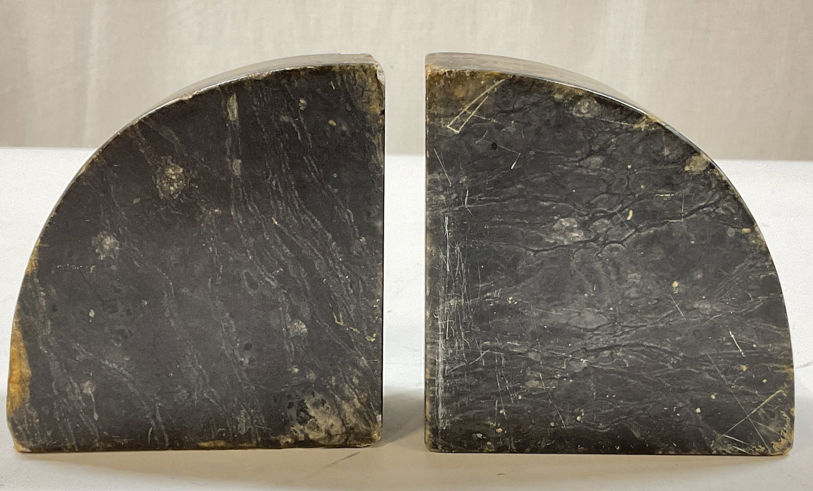 Pair Vintage Black Marble Bookends (1 of 8)