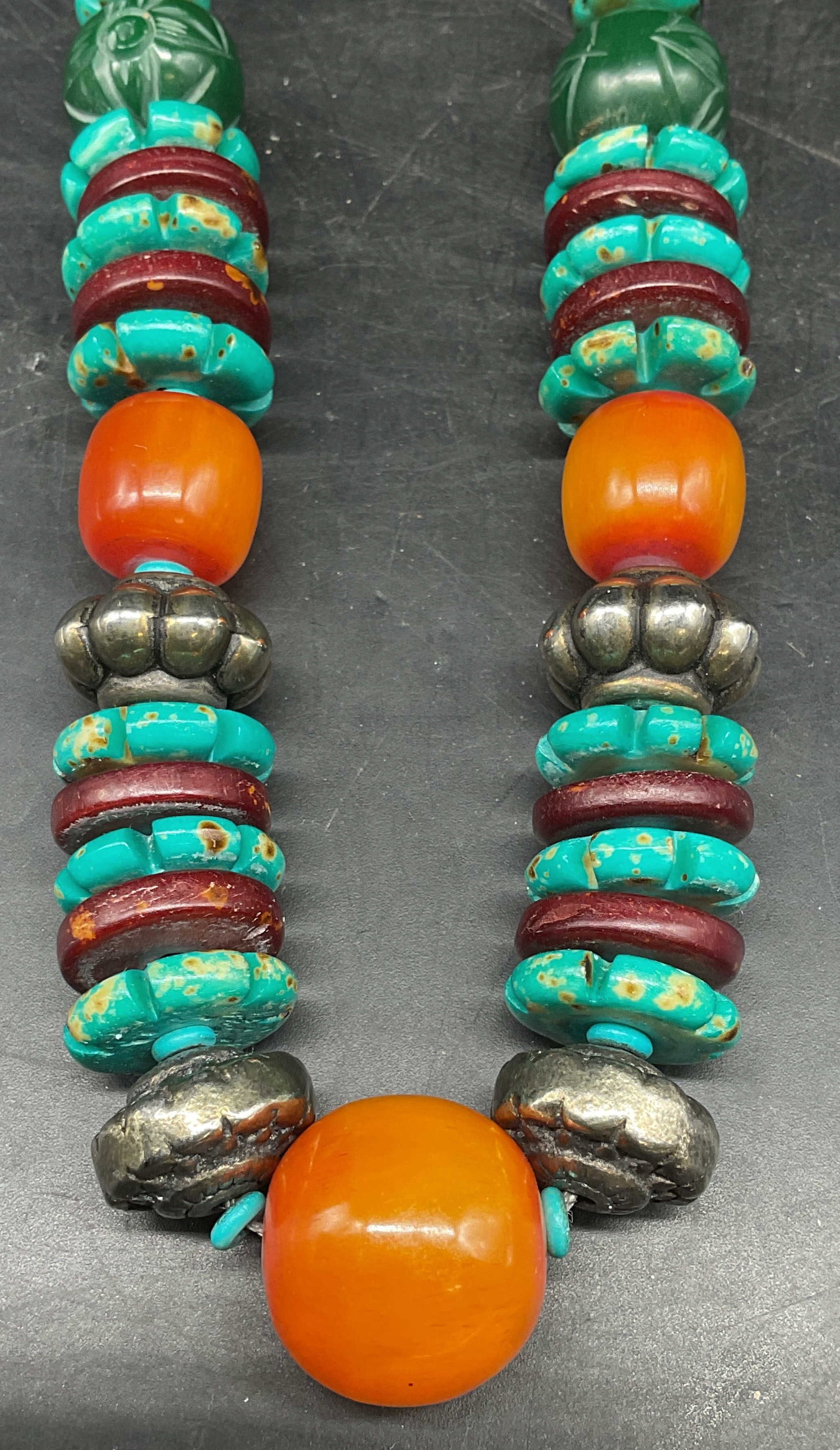 Vintage Faux Amber & Turquoise Necklace (1 of 6)