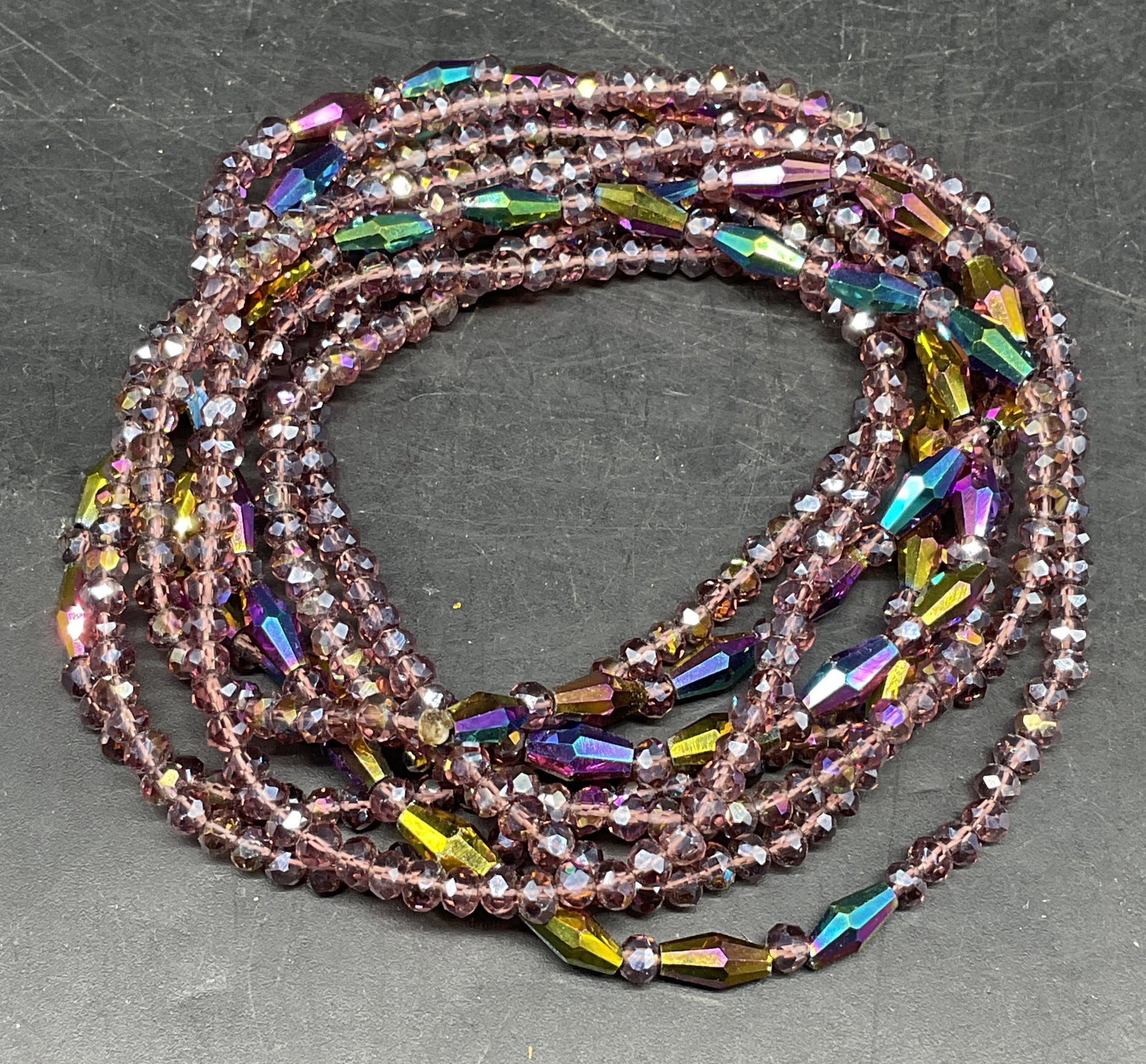 Vintage Purple Crystal Beaded Necklace (1 of 6)