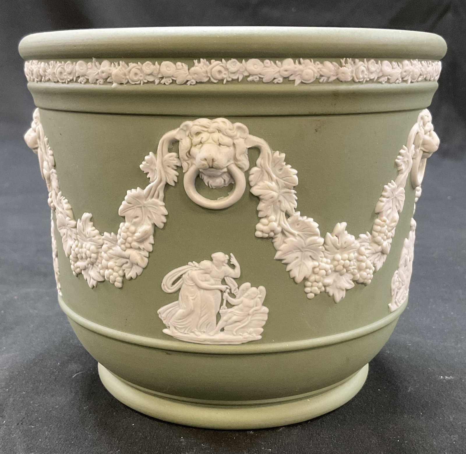 Wedgwood Green Jasperware Planter England (1 of 8)