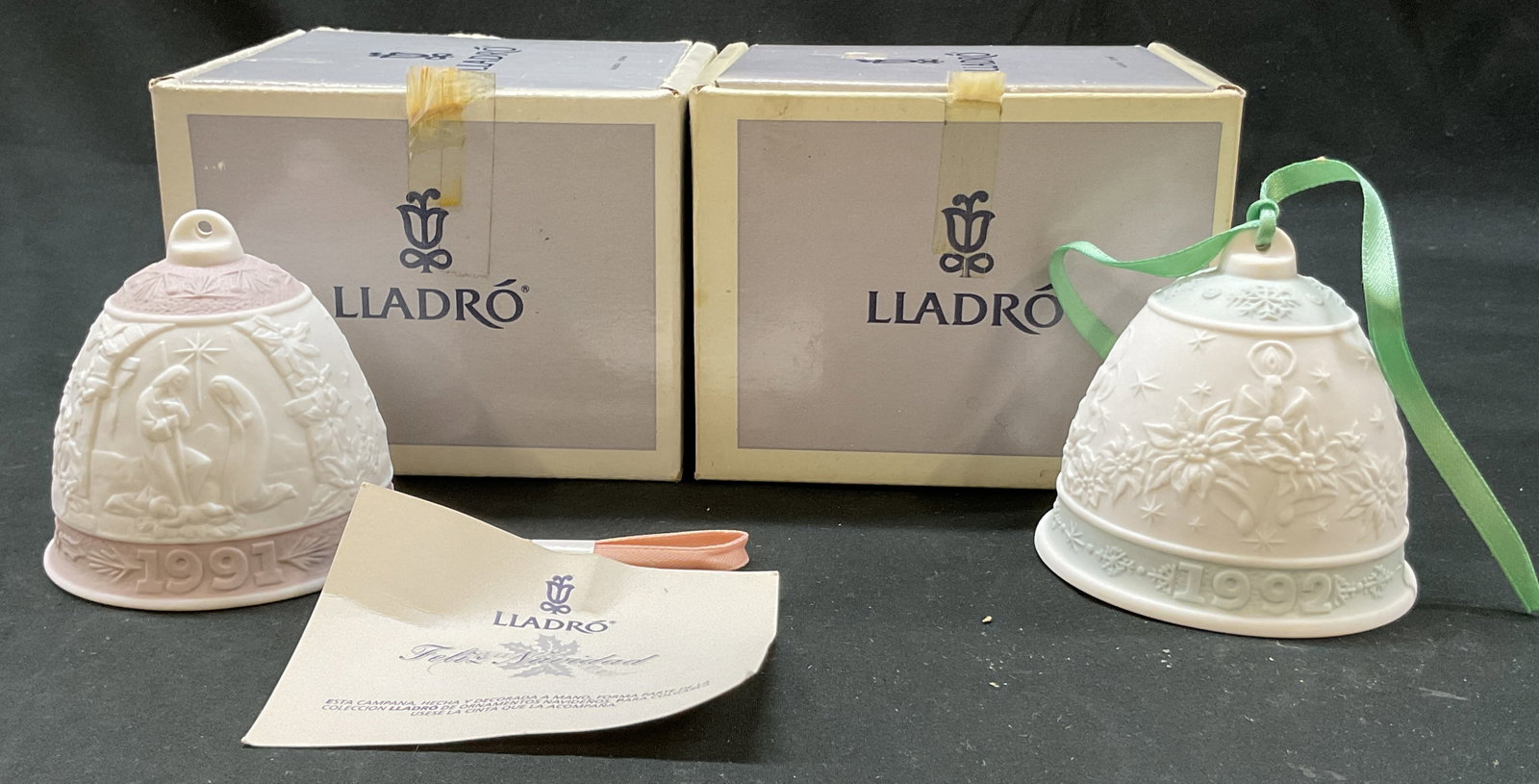 Lt2 Lladro Porc Xmas Bell Ornament Spain W Box (1 of 14)