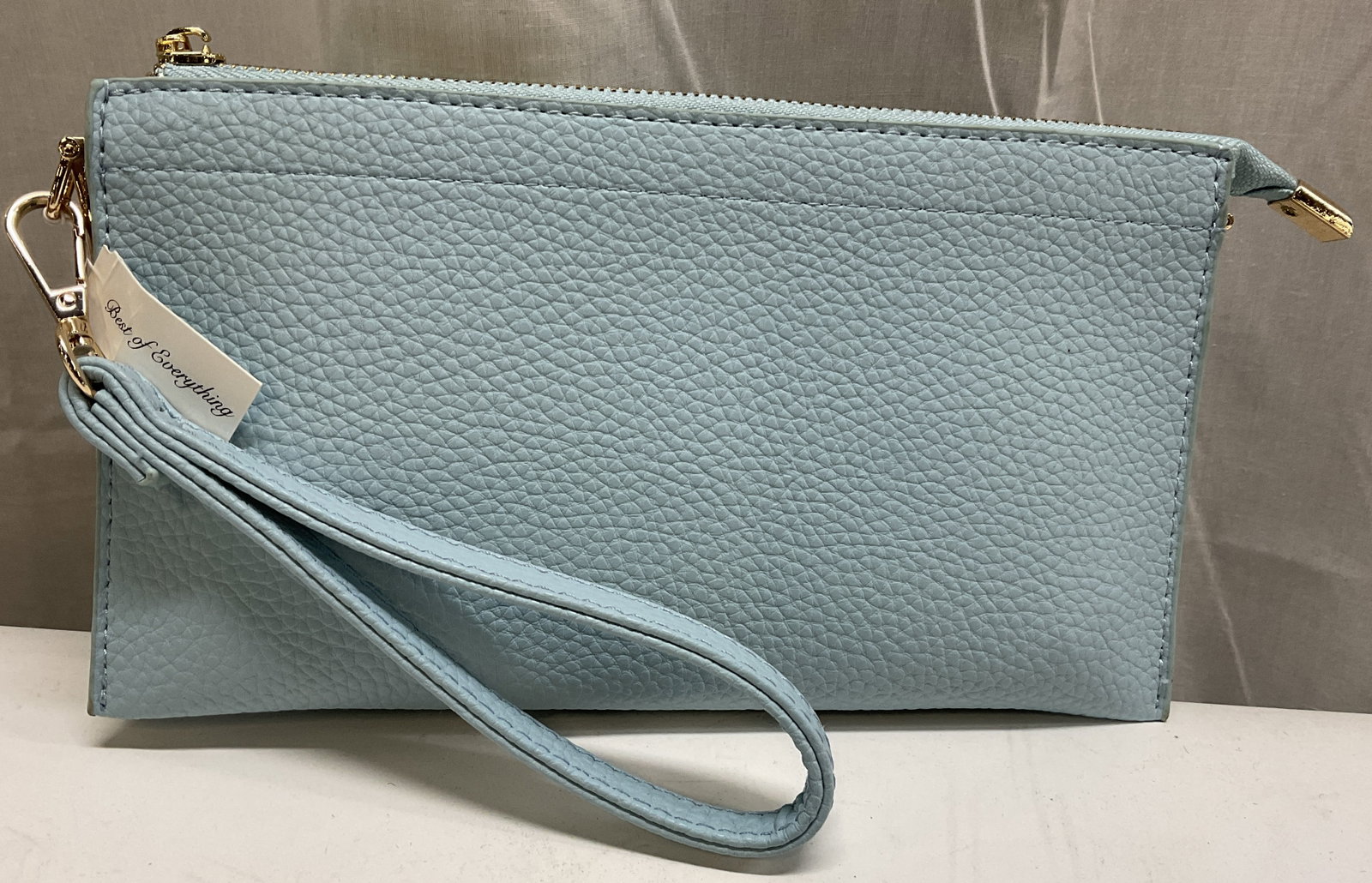 NWT Best of Everything Blue Leather-Style Wristlet (1 of 8)