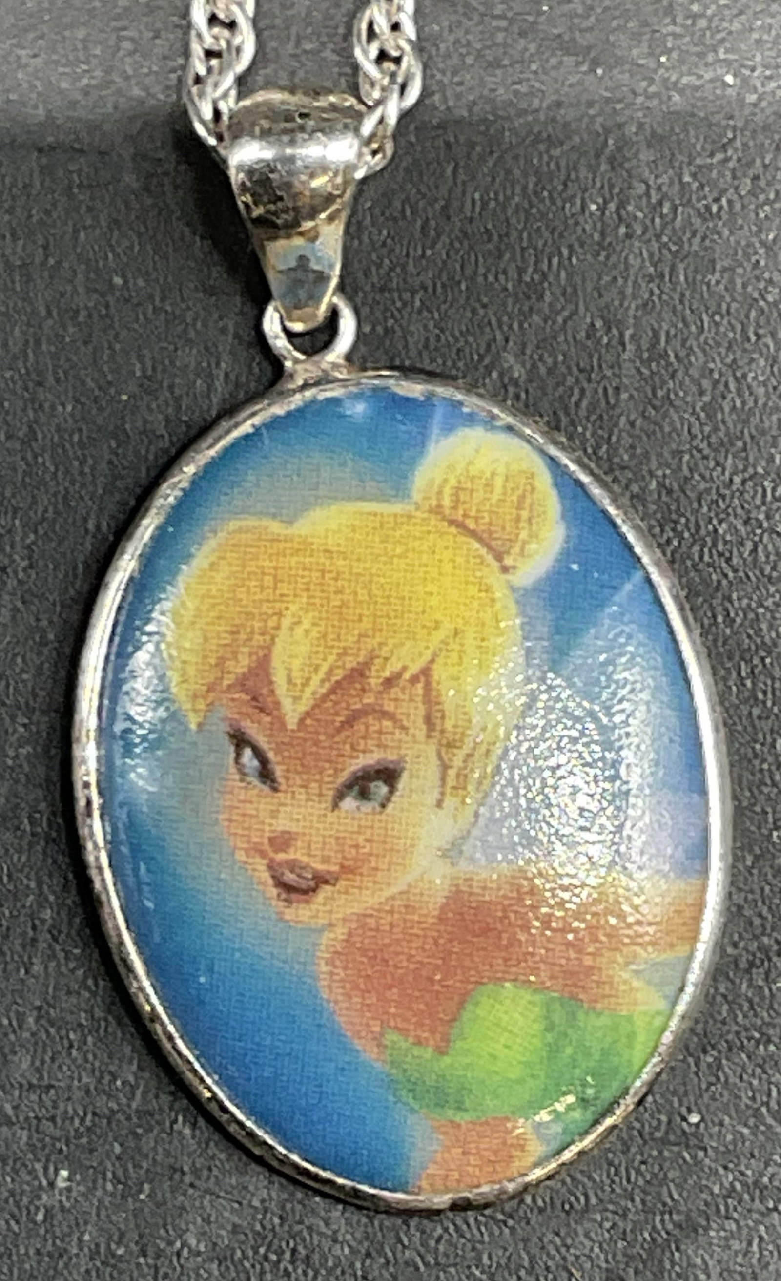 Disney Silver Tone Tinkerbell Pendant Necklace (1 of 6)