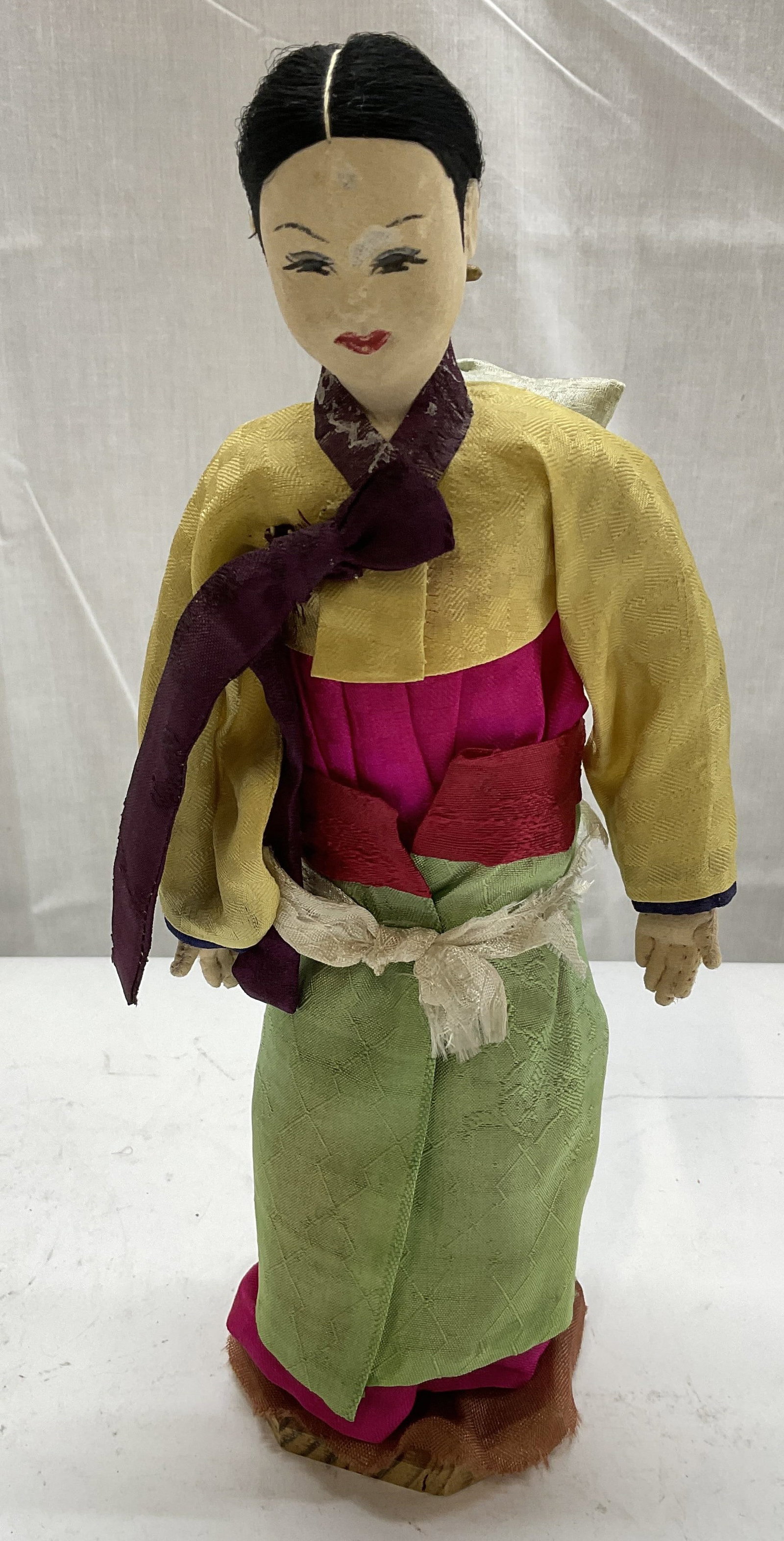 VTG Asian Handmade Mask-Face Doll with Baby (1 of 9)