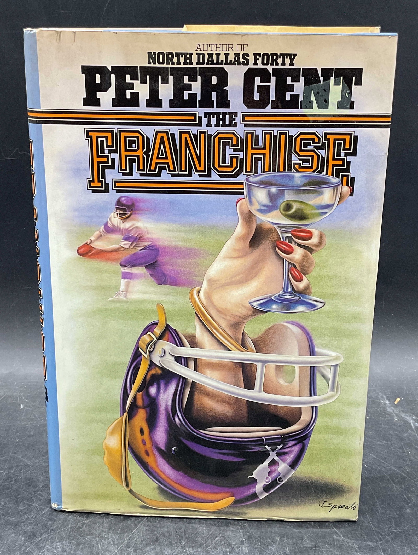 1983 Peter Gent The Franchise 1st Edition: Hardcover first edition copy of The Franchise by Peter Gent. Villard, 1983. Measures approx 9.5 x 6.5 inches. Some wear to cover, pages, and binding consistent with exposure. Book, vintage book, colle