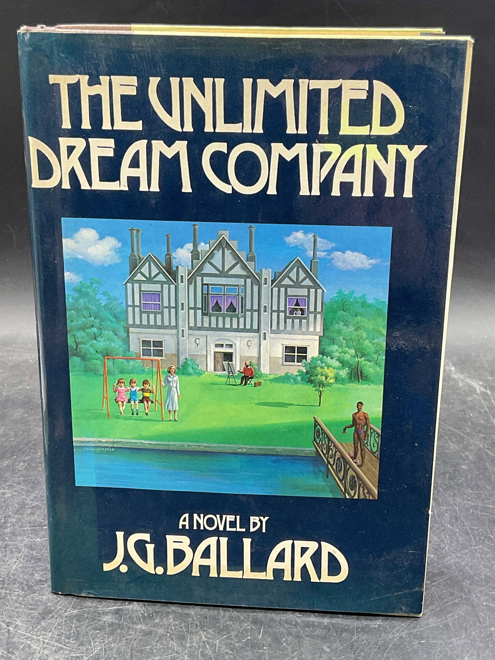 1979 Ballard Unlimited Dream Company 1st Edt: Hardcover first edition copy of The Unlimited Dream Company by J. G. Ballard. Holt, Rinehart and Winston, 1979. Measure approx 8.5 x 5.75 inches. Some wear to cover, pages, and binding consistent with