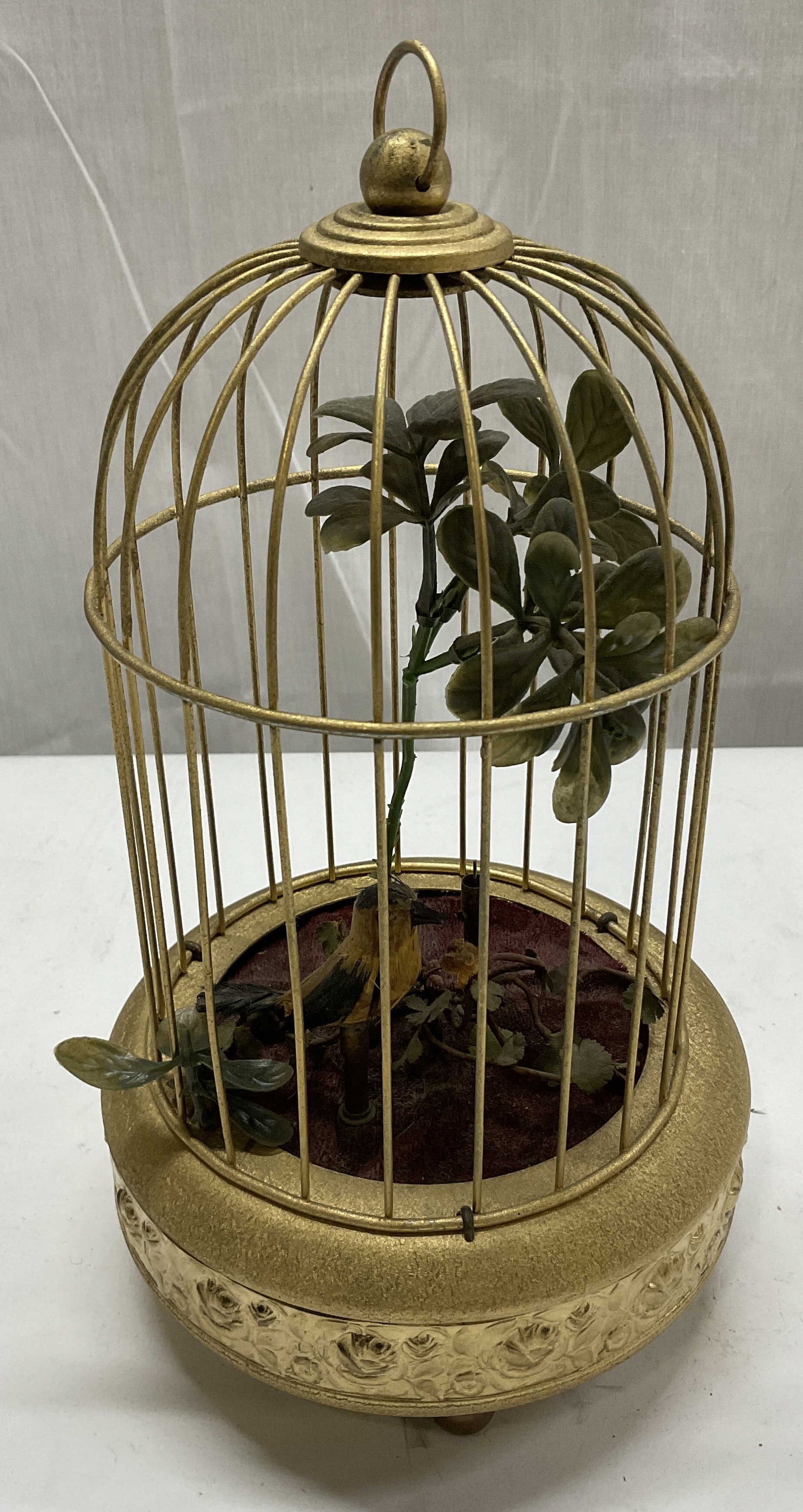 VTG Singing Automaton Bird in Gilt Cage Music Box (1 of 7)
