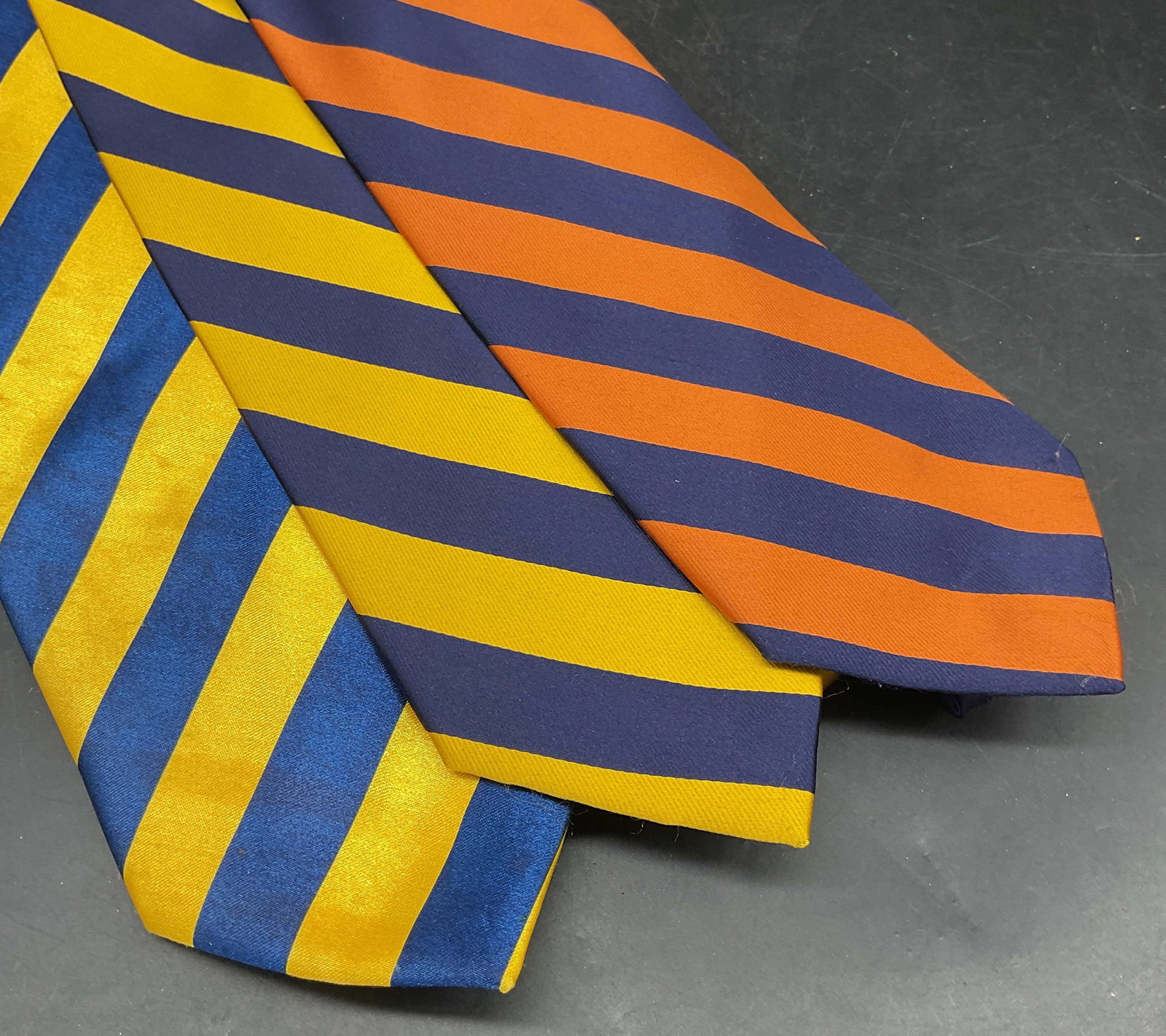 Lot 3 Mystic Clothing yellow Blue Striped Silk Tie (1 of 8)