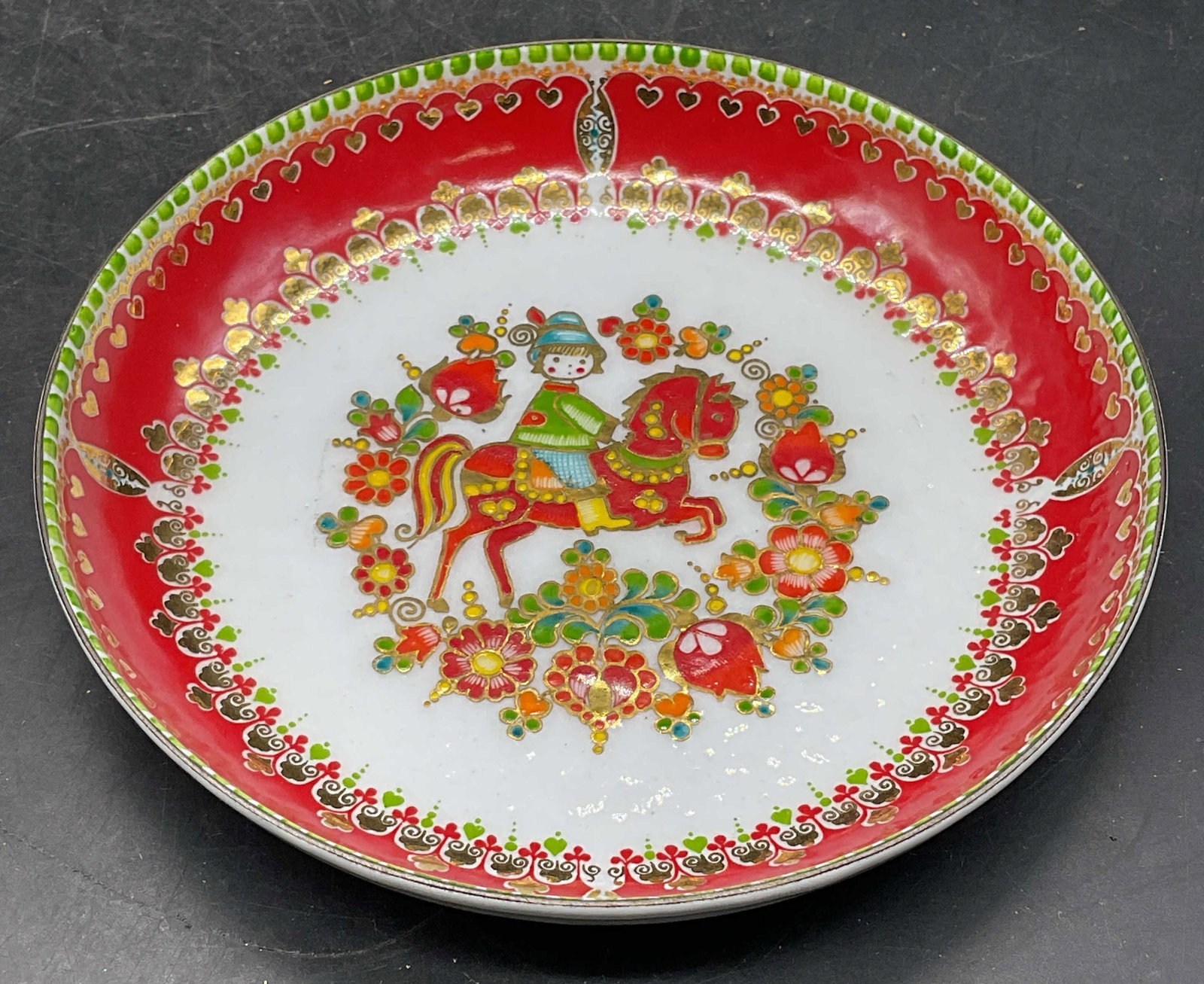 Steinbock Email Enameled Folk Plate Austria (1 of 6)