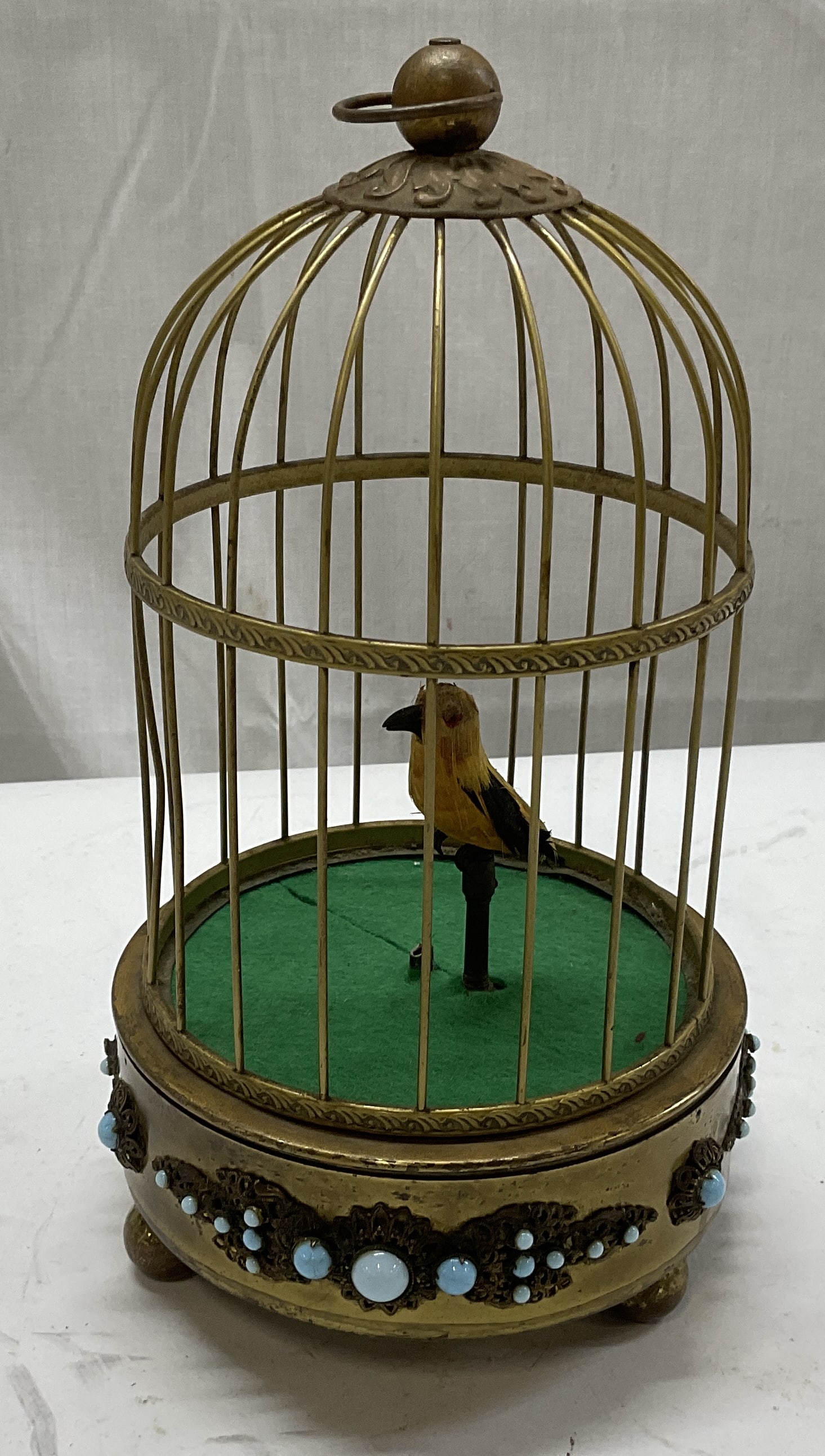VTG GERMAN Automaton Canary Brass Music Box (1 of 9)