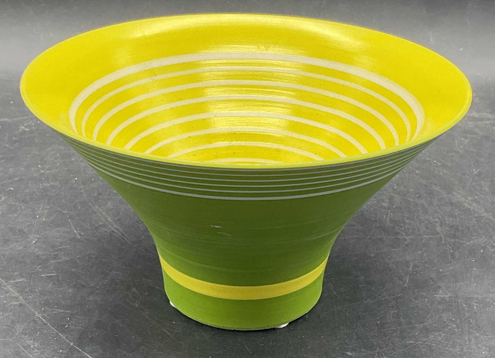 Tozai Yellow Green Stripe Ceramic Vase (1 of 6)