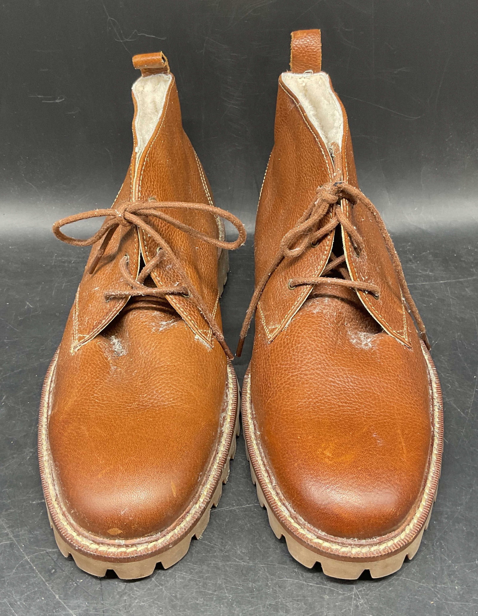 Vibram Brown Leather Shearling Boots (1 of 7)