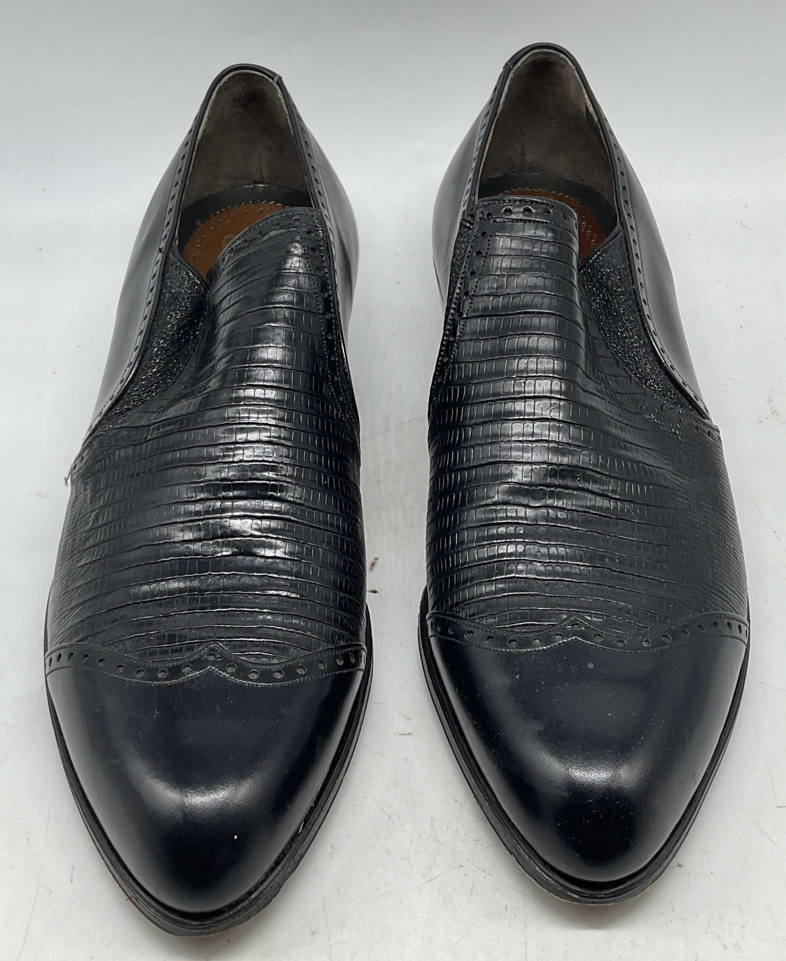 Banister Black Reptile Embossed Leather Loafers (1 of 6)
