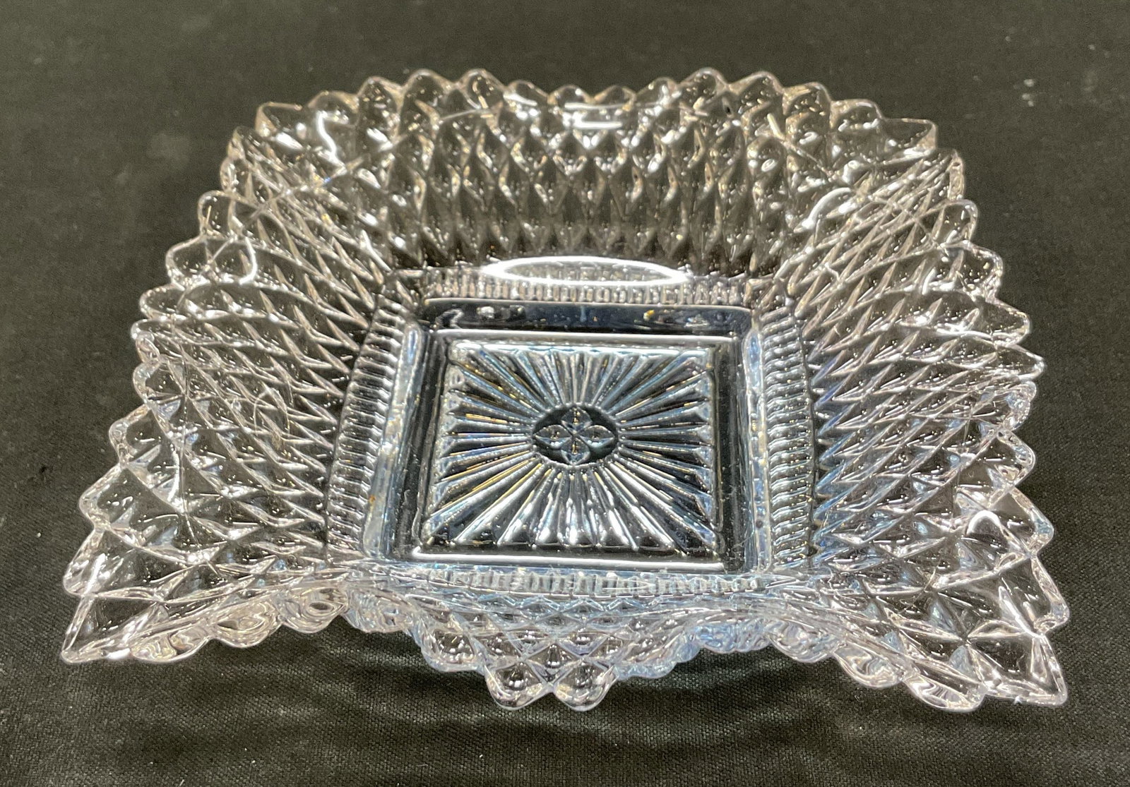 Indiana Glass Diamond Point Ruffled Dish (1 of 7)