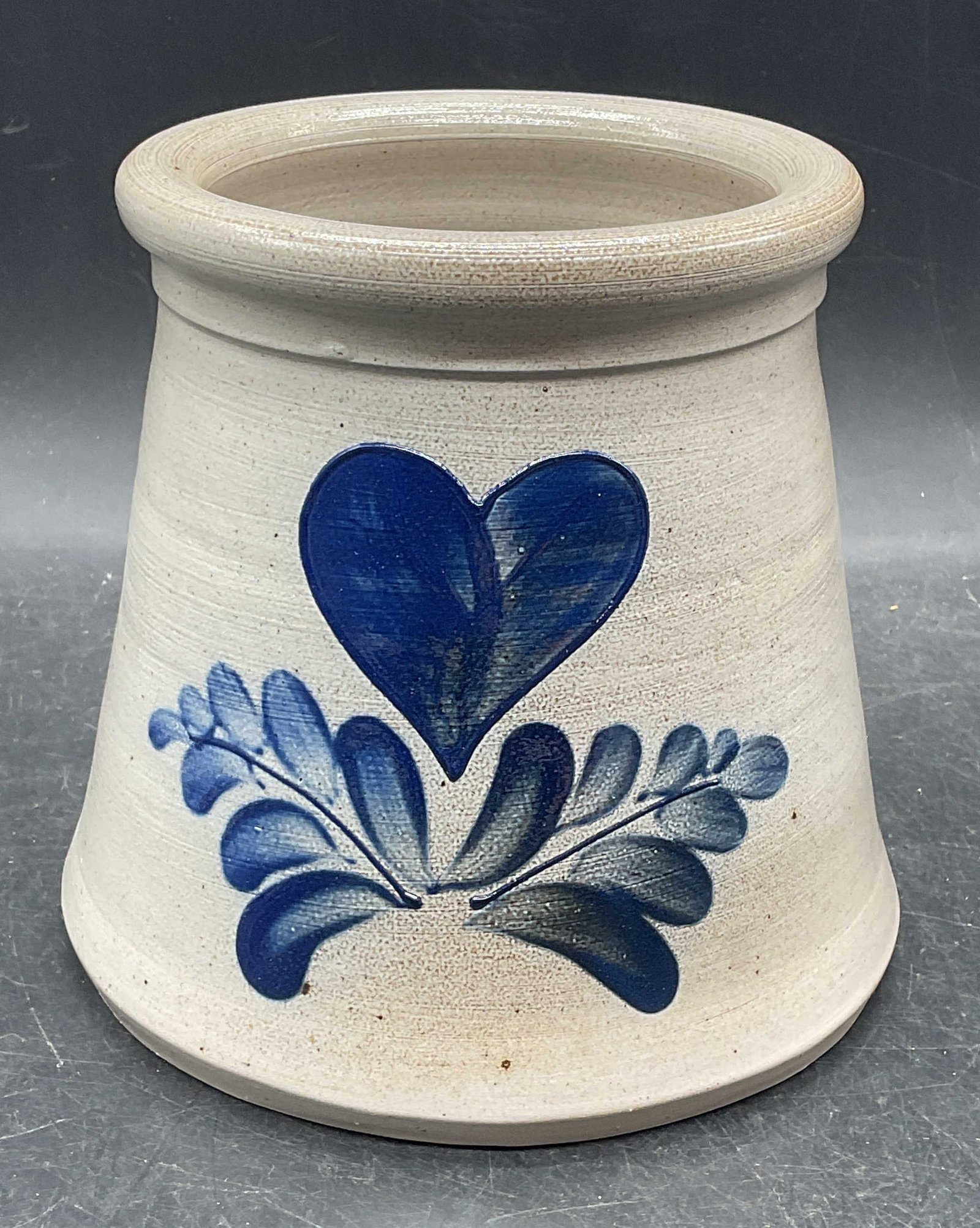 1991 Eldreth Folk Art Stoneware Heart Crock (1 of 6)