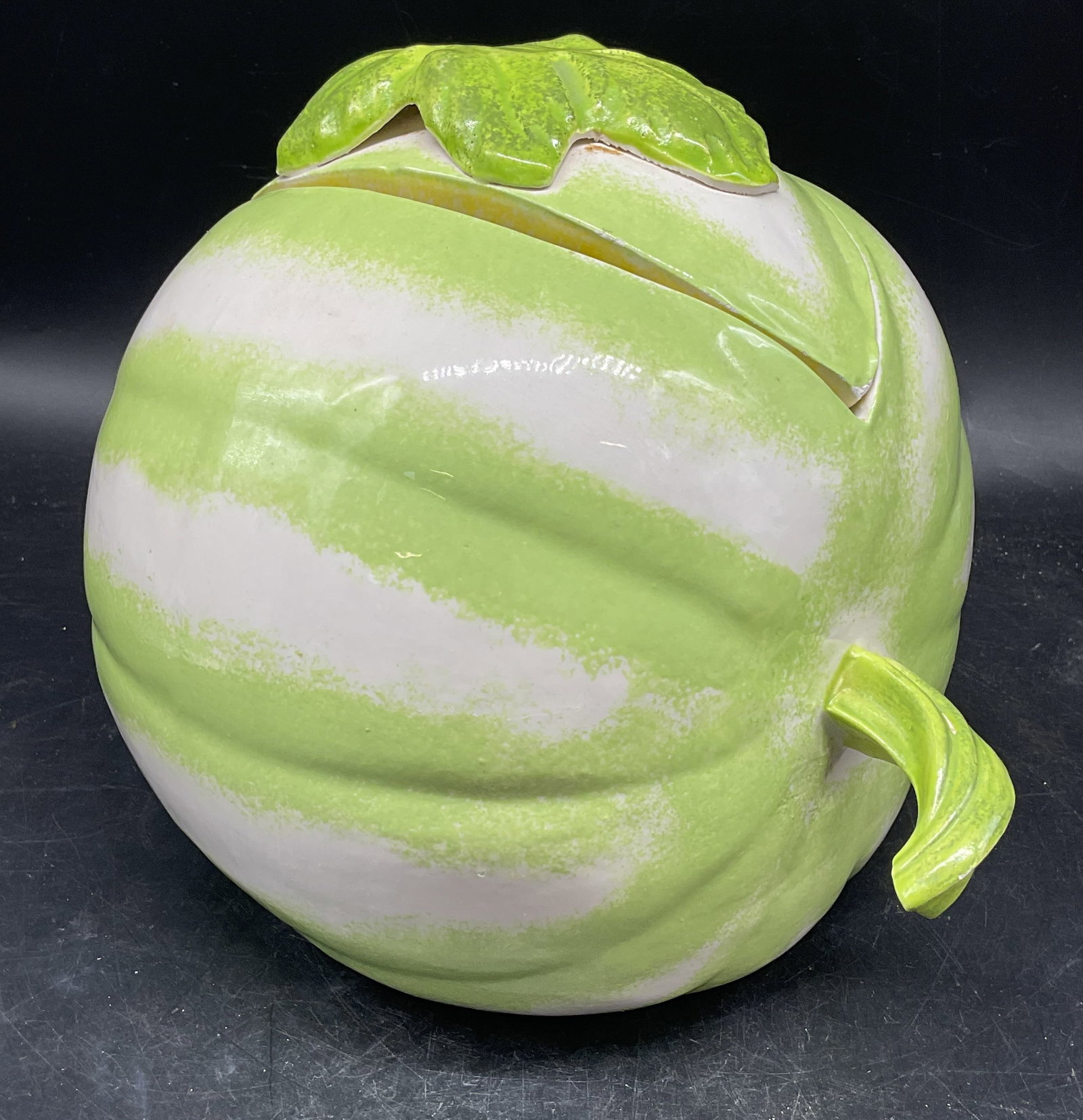 Vintage Signed Green Melon Ceramic Tureen (1 of 8)
