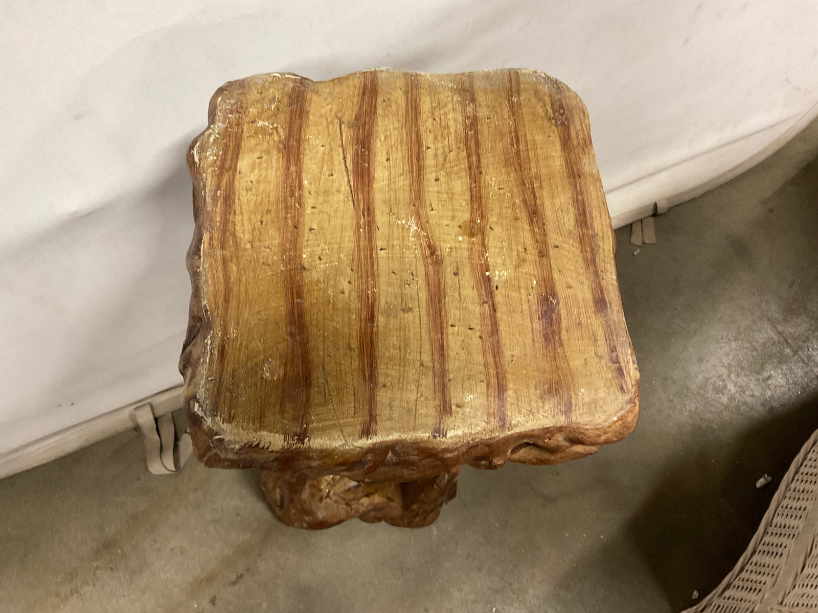 Handcrafted Pottery Tree Stump Side Table - 3