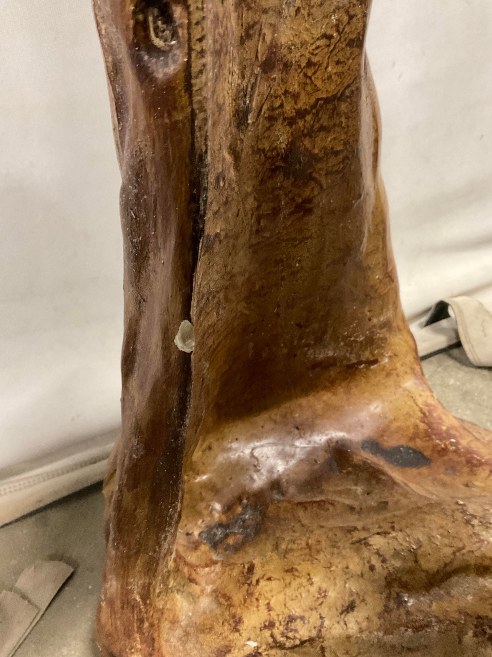 Handcrafted Pottery Tree Stump Side Table - 7