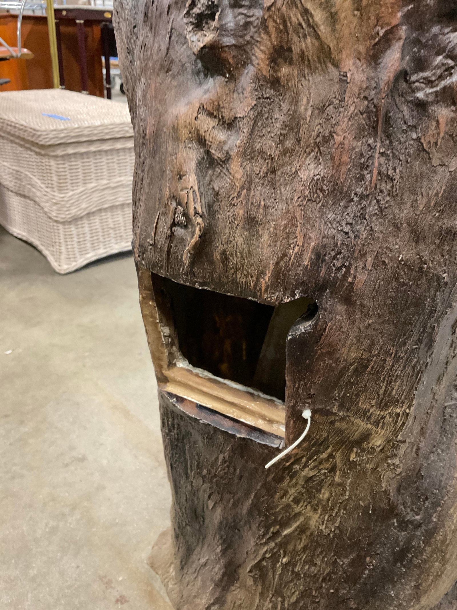 Tree Stump Glass Top Table - 3