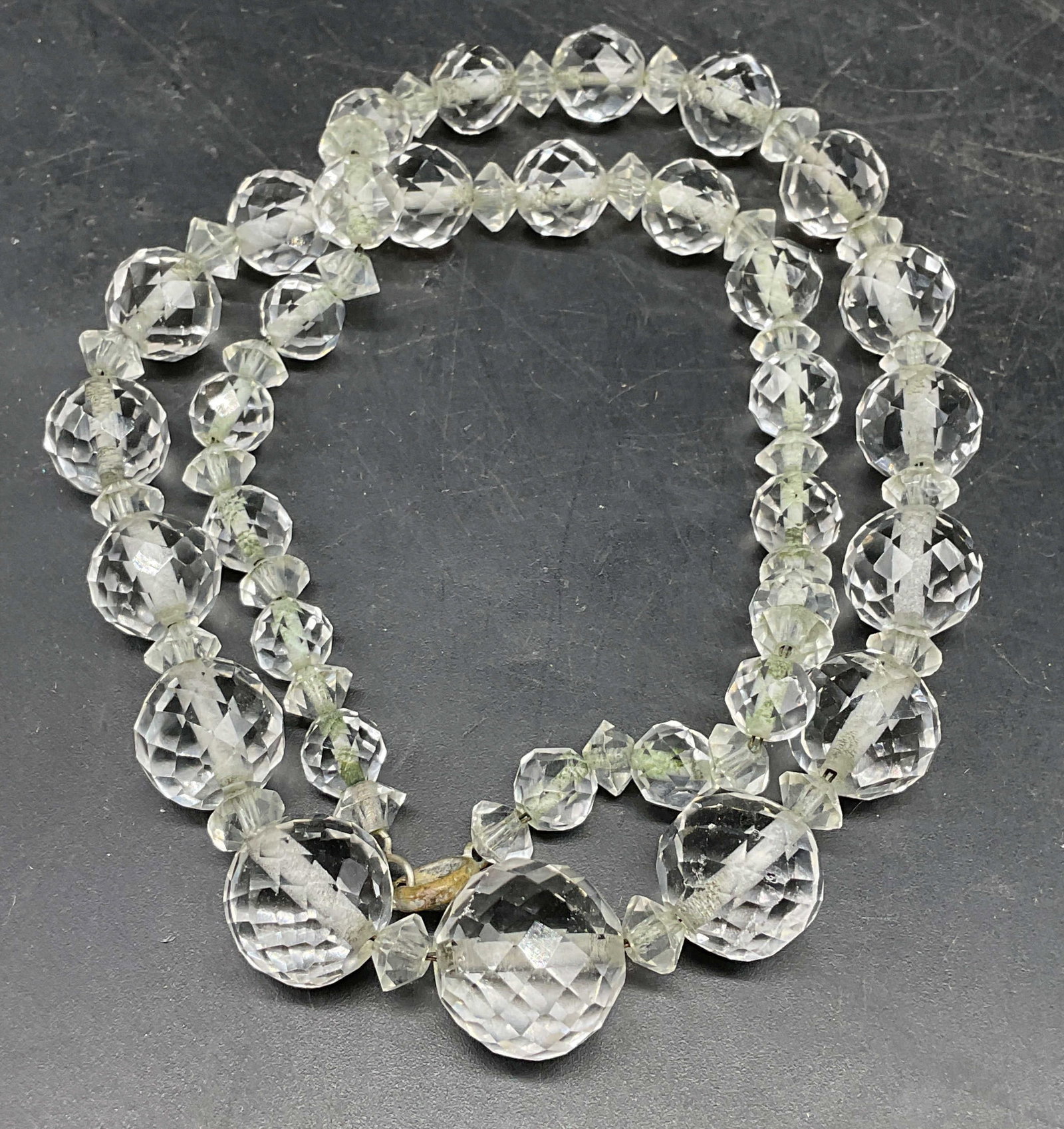 Vintage Colorless Crystal Beaded Necklace (1 of 6)
