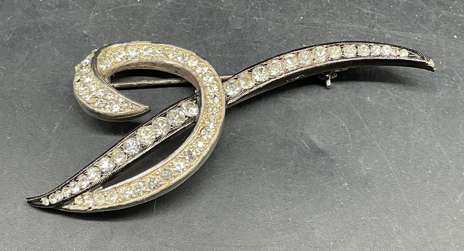 Vintage Todd Anthony Silver Tone Crystal Brooch (1 of 6)