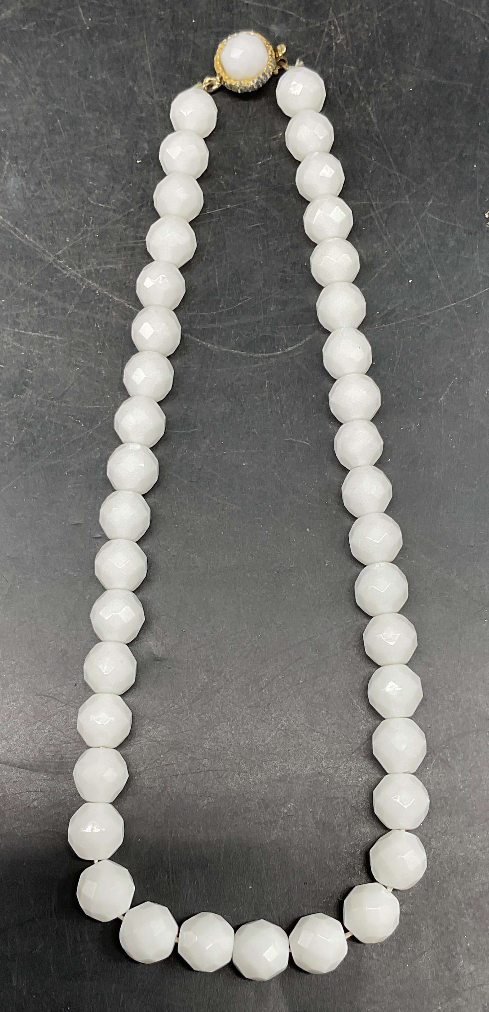 Vintage White Crystal Beaded Necklace (1 of 6)