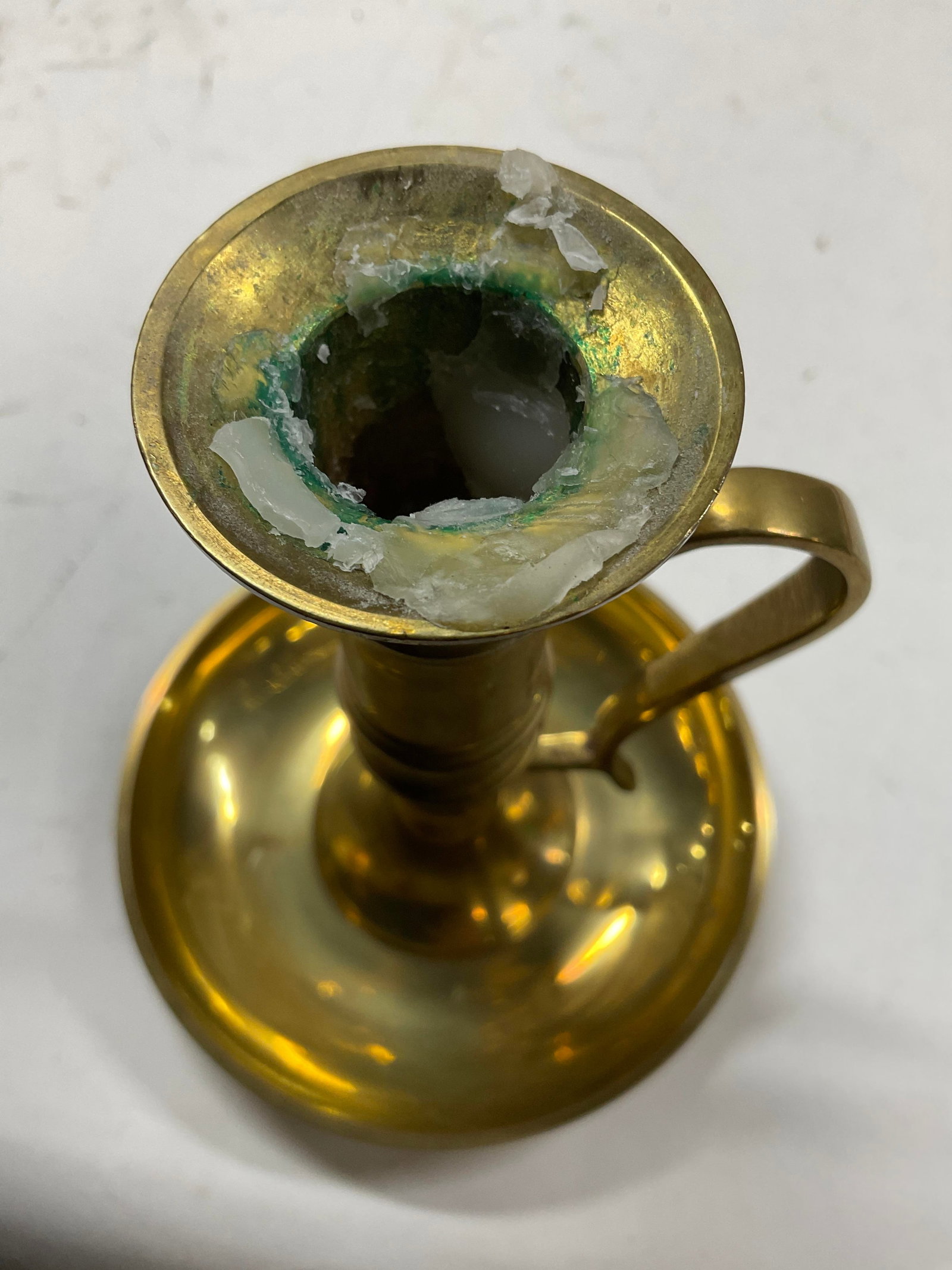 Brass Chamber Stick Candle Holder with Loop - 4