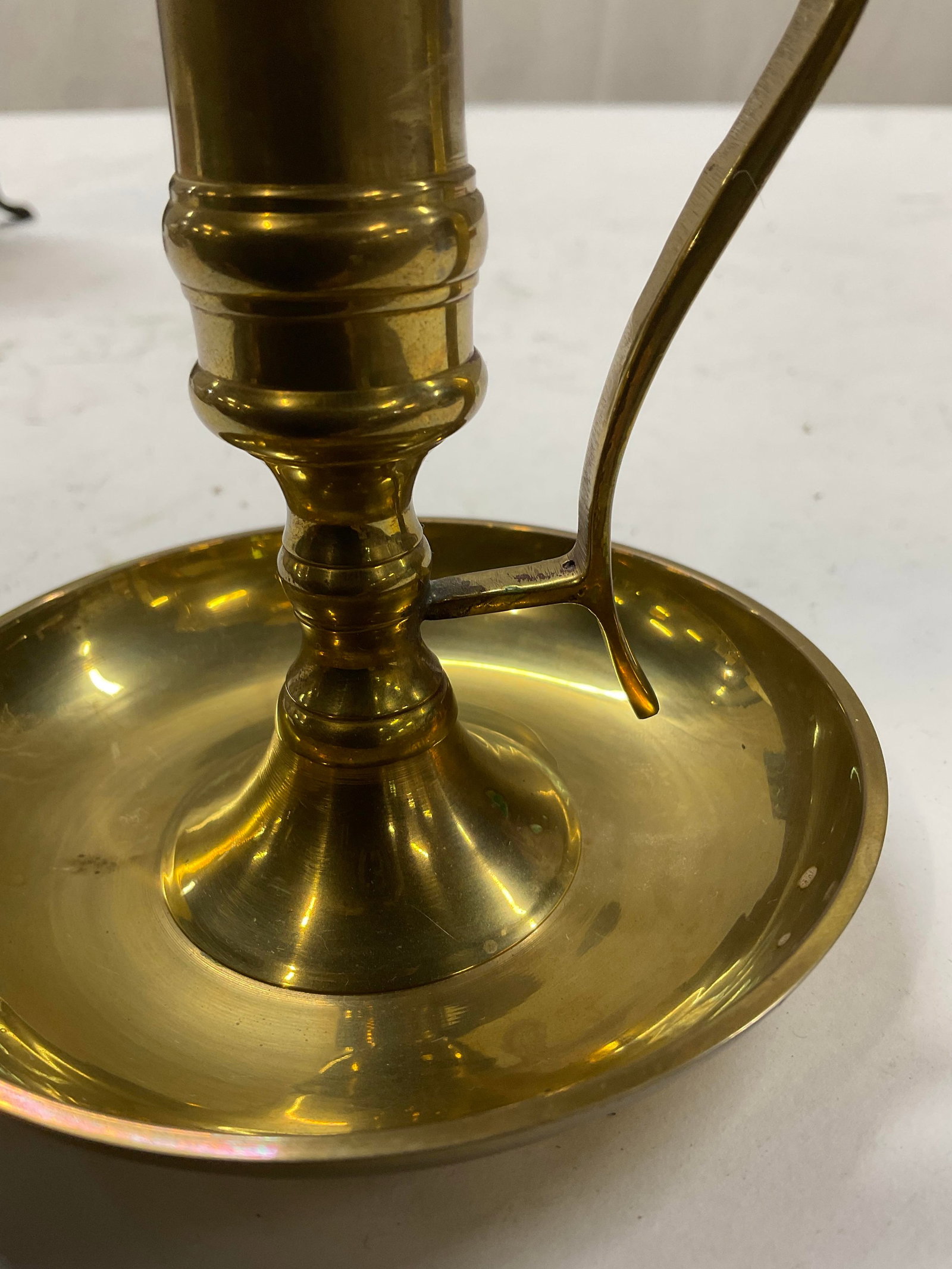 Brass Chamber Stick Candle Holder with Loop - 5