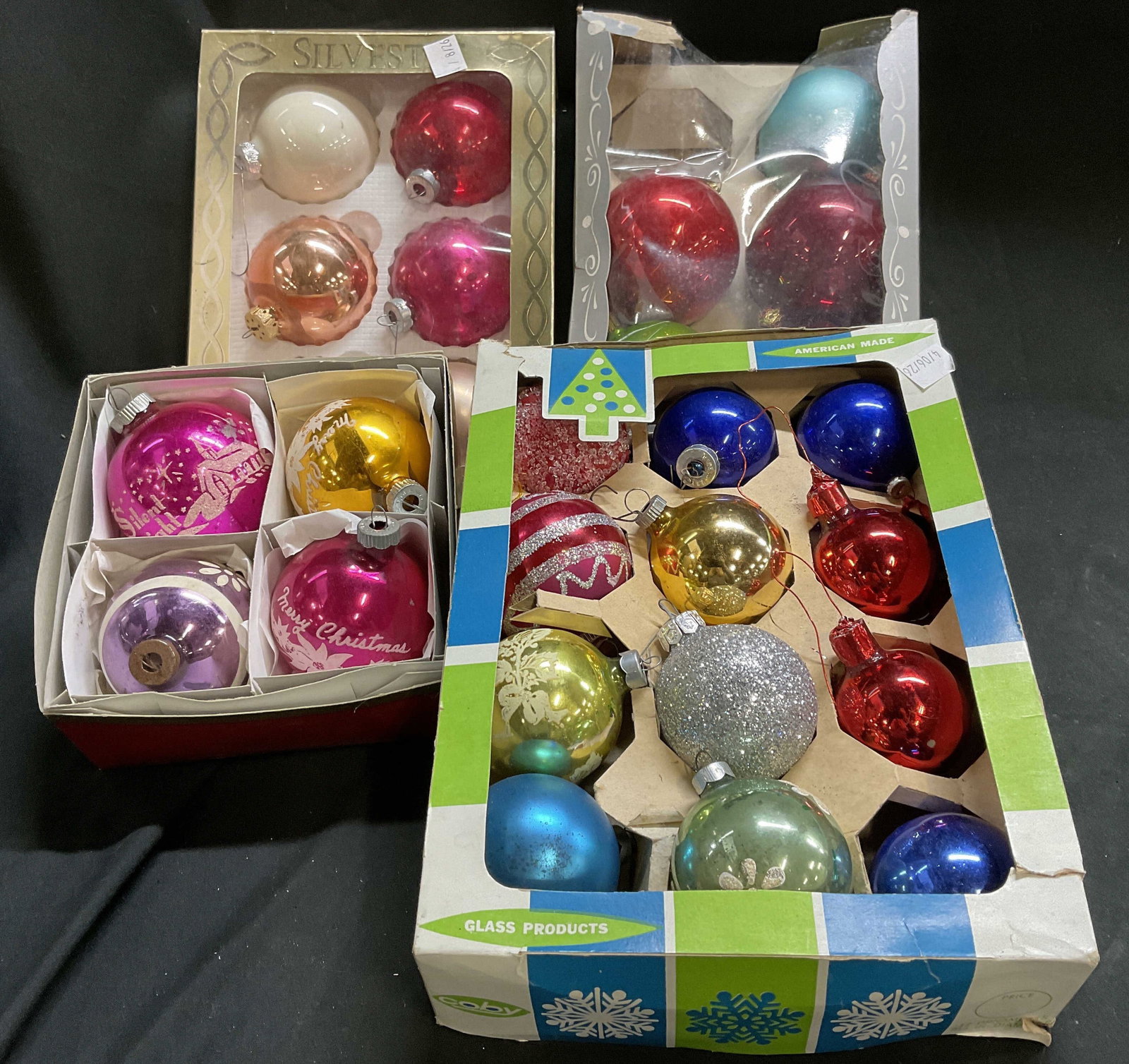 Group Lot Boxed Vintage Glass Christmas Ornaments (1 of 9)