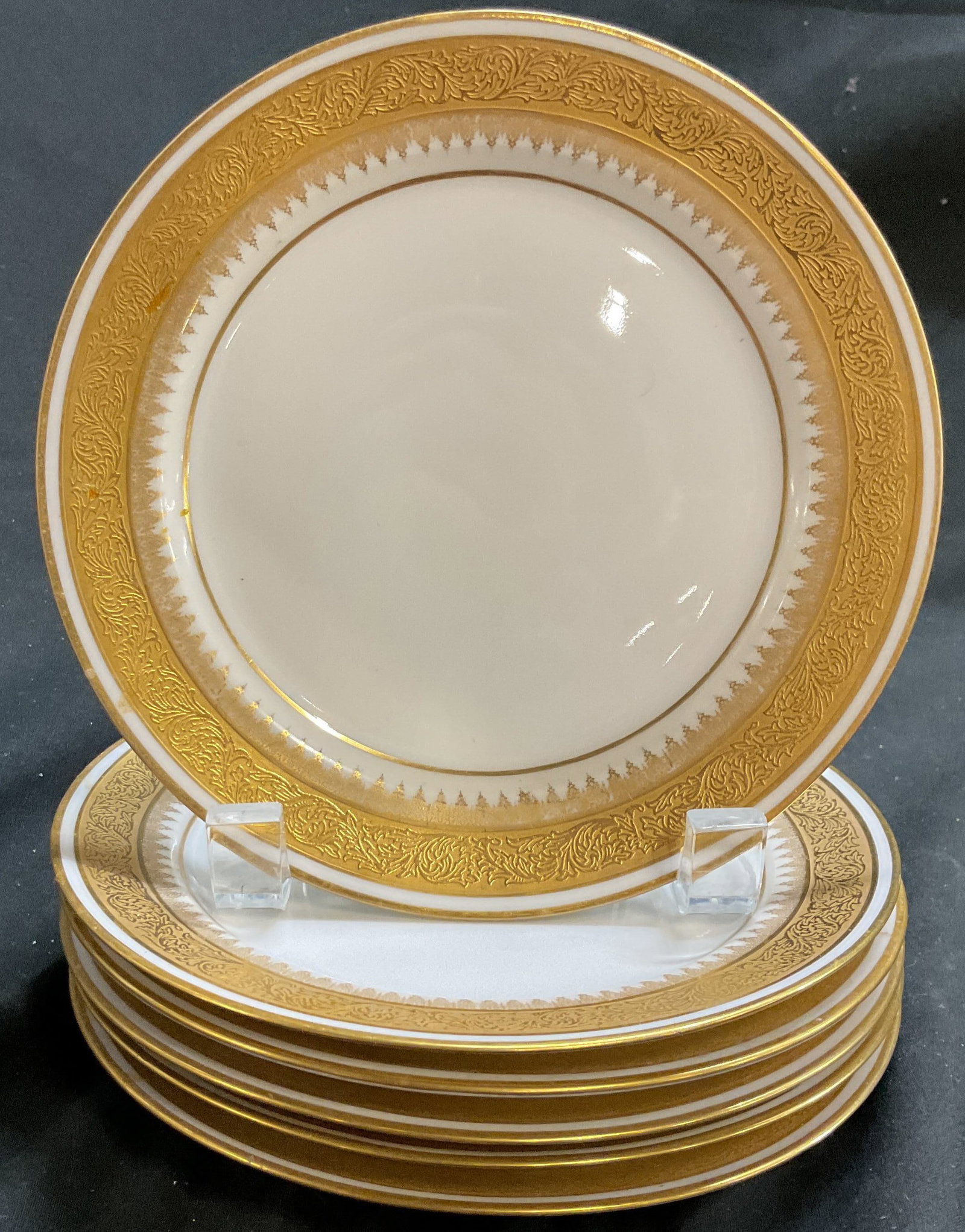 Antq Set6 Gold Limoges France Porcelain Plates (1 of 10)